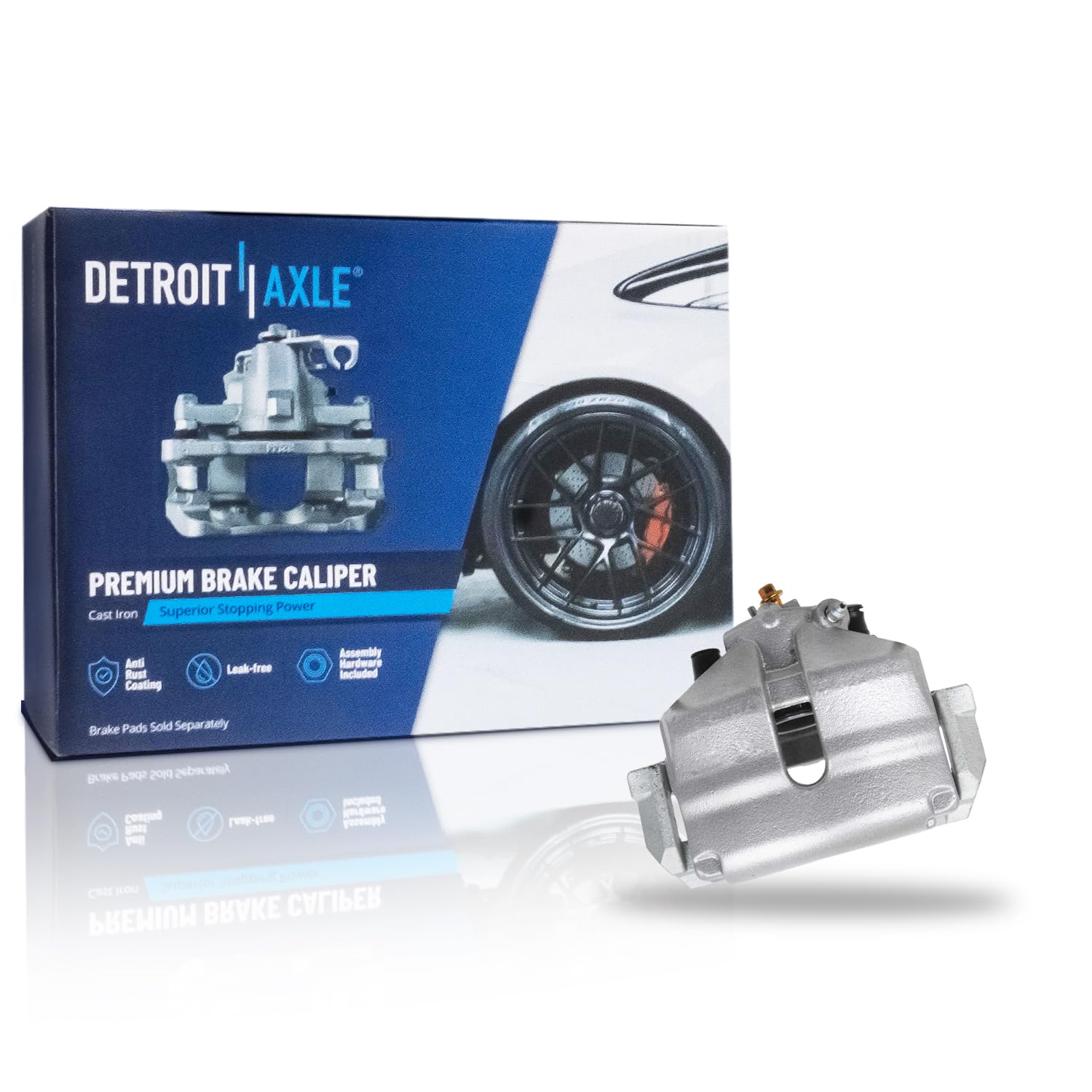Detroit Axle - Front Left Brake Caliper for Volkswagen Jetta Beetle Golf Golf SportWagen Bora Rabbit Audi A1 A3, Driver Side Dis