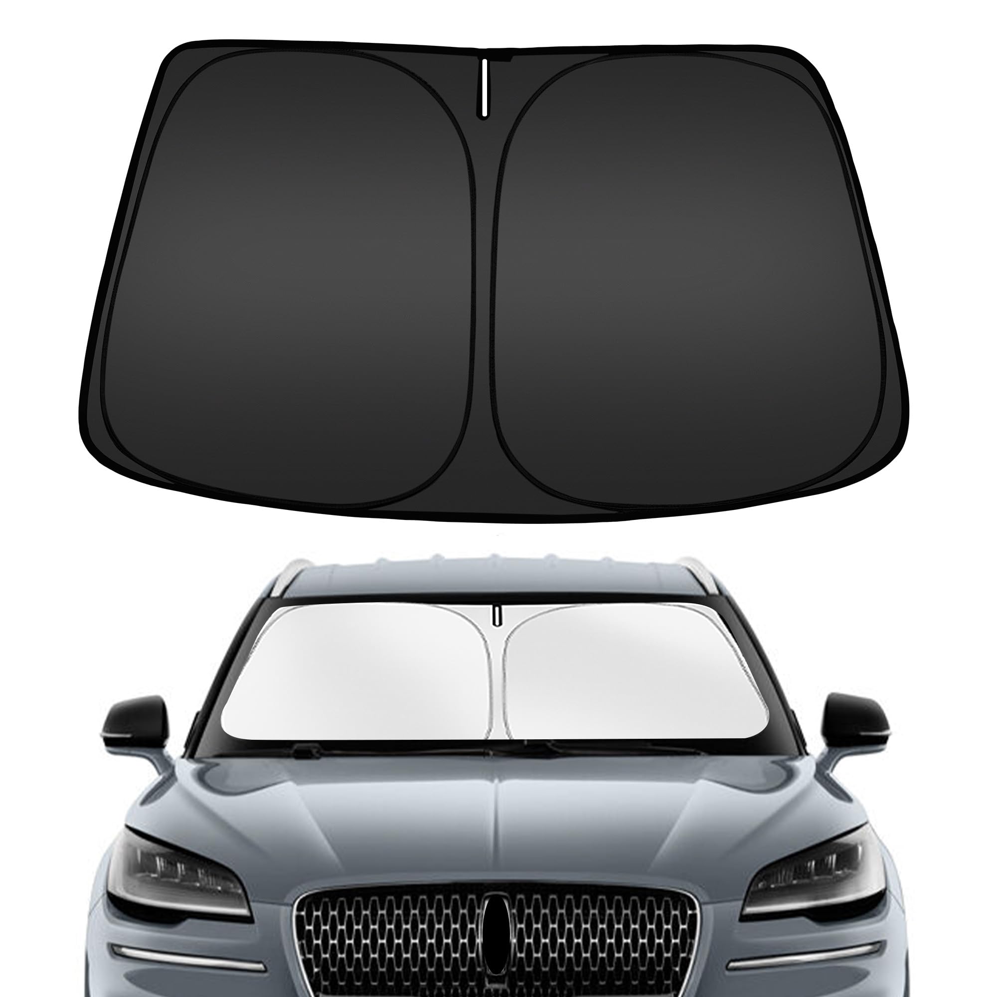 Arismotor Windshield Sun Shade For Lincoln Aviator 2020-2025, Custom Fit Foldable Front Window Sunshade Sun Visor Protector, Blo
