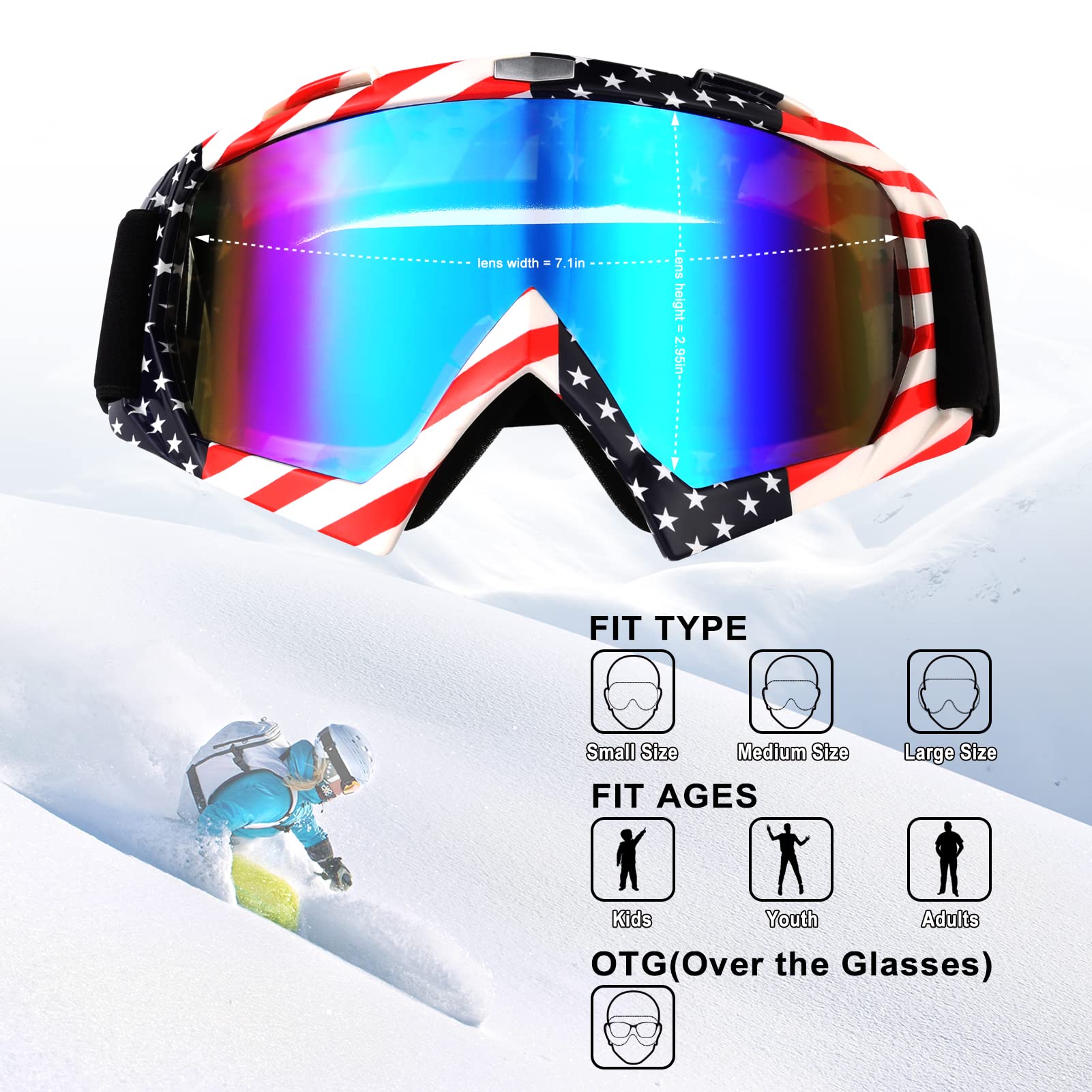 Atv Dirt Bike Motorcycle Goggles - Anti Uv Dustproof Windproof Mx Off Road Goggles For Men Women Adult Youth Kids Riding Racing
