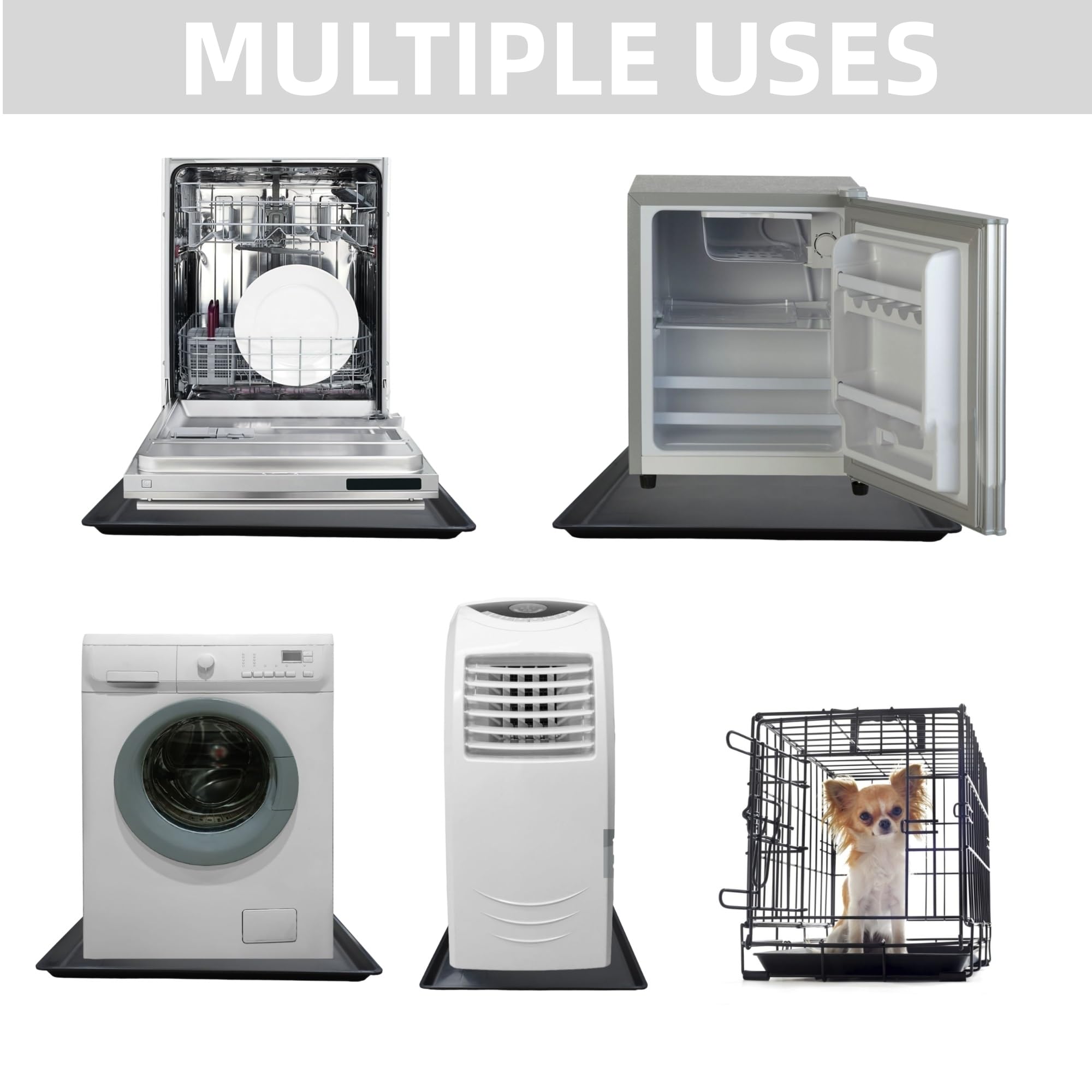 FEICHANGHAO 2 Pack Oil Change Drain Pan, Plastic Mini Fridge Drip Tray for Mini Fridges Air Conditioners Machinery, Oil Drain Pa