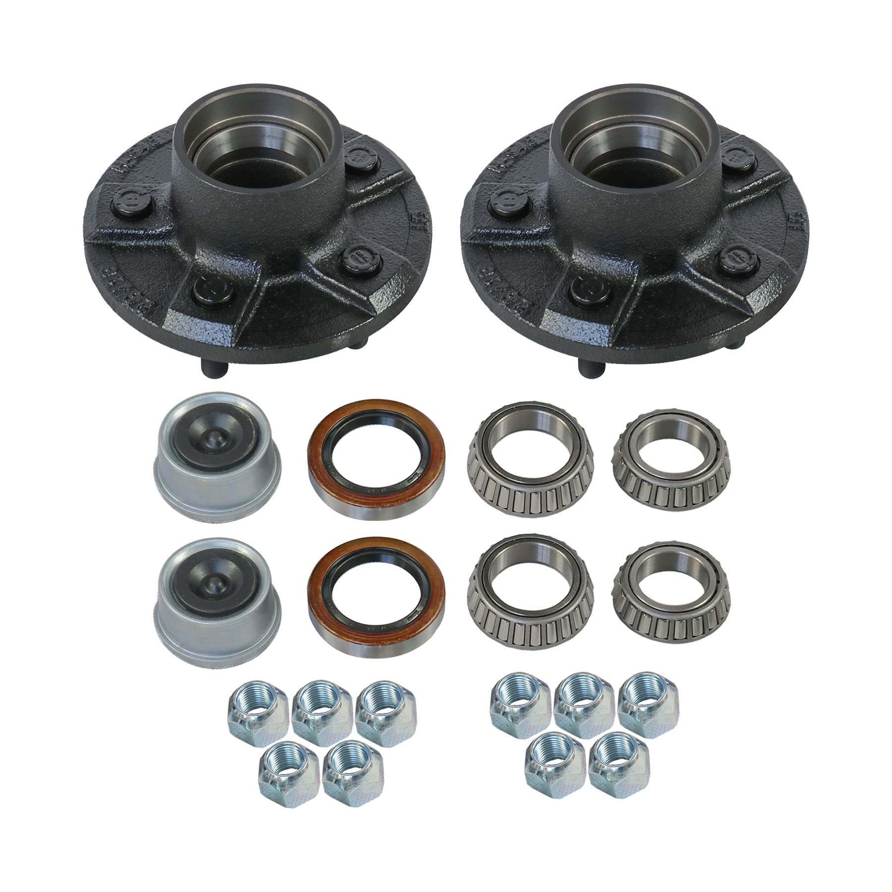 JDMSPEED Trailer Idler Hub Kits 5 on 4.5 for 3500 lbs Axle 1/2-20 Thread 22017K Set of 2