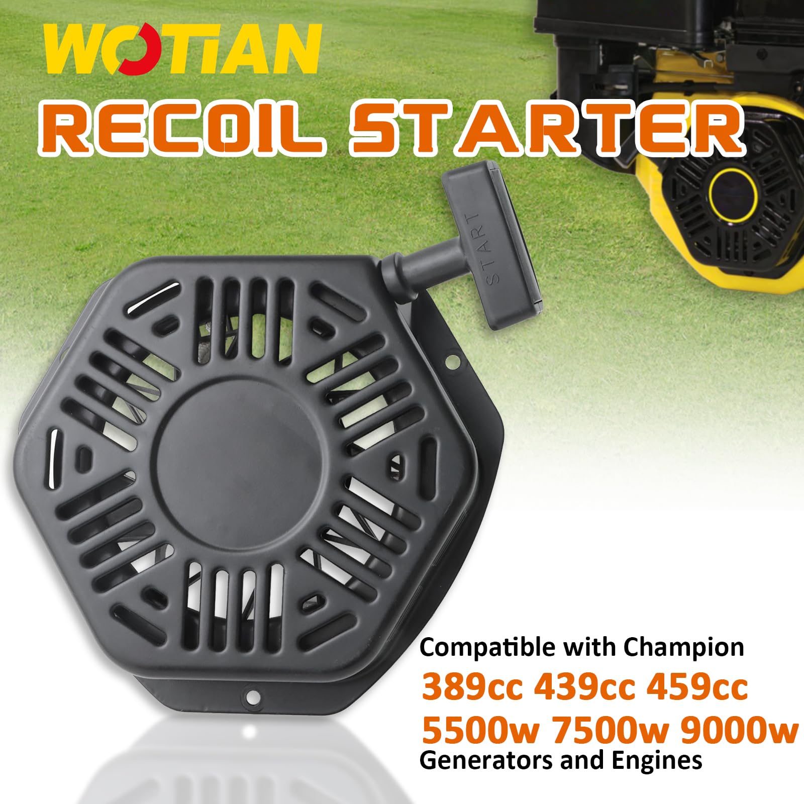Wotian Pull Start Assembly Compatible With Champion 389Cc 420Cc 439Cc 459Cc 5500W 7500W 9000W Generator Parts Engine Recoil Star