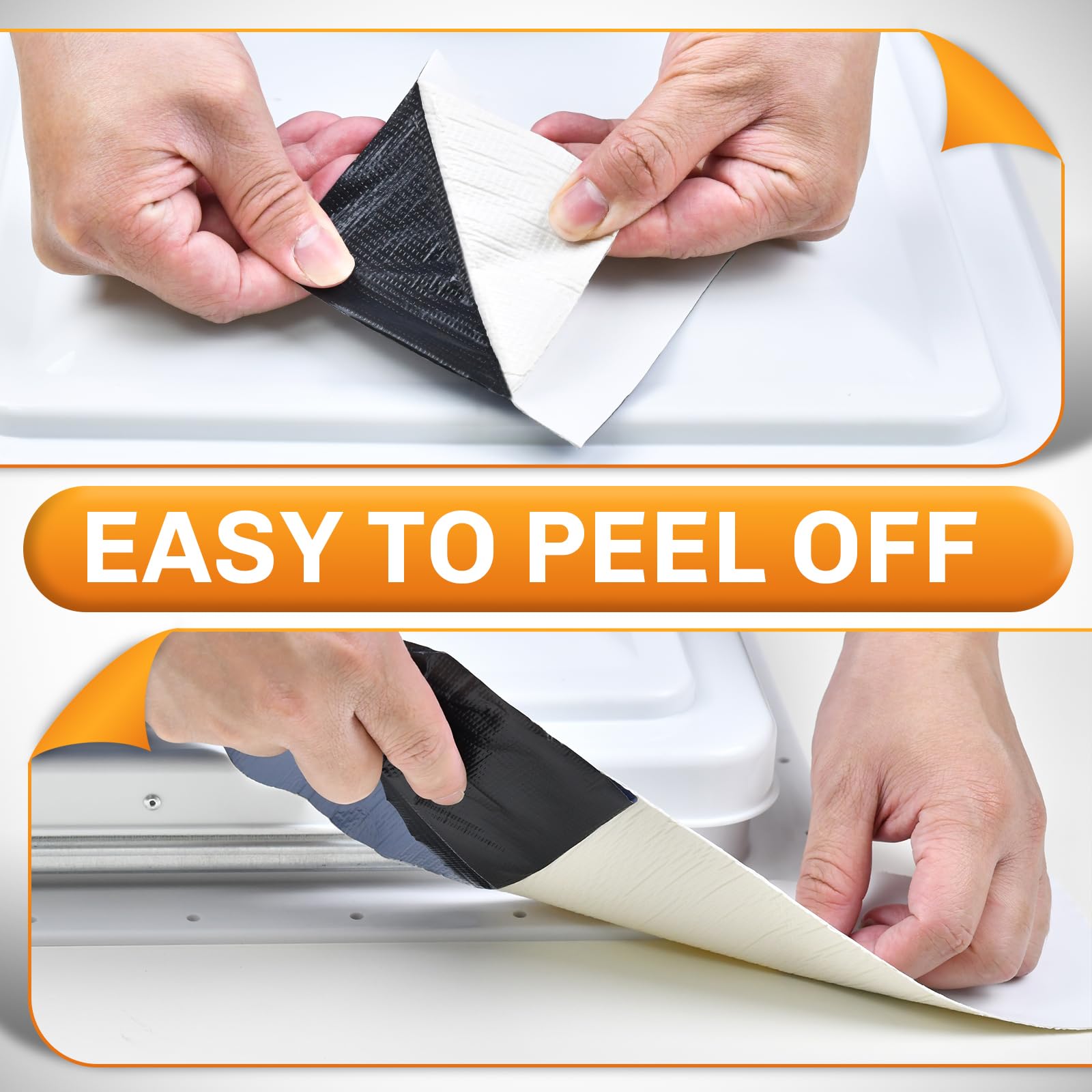 Welluck Rv Roof Tape Sealant Roofing Tape, 4 Inch X 50 Foot Natural White Rv Tape For Roof Repair Camper Trailer Boat Sealing Le