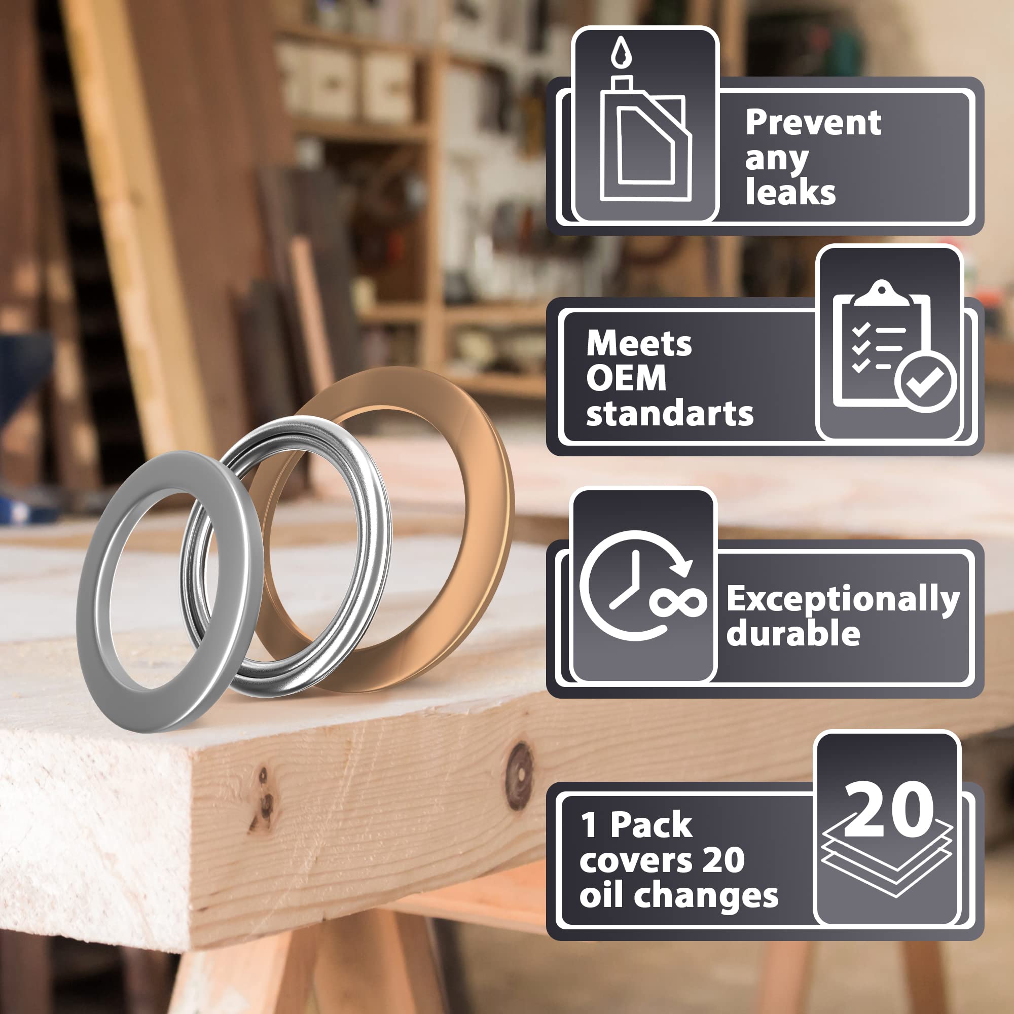 AUTOMAJOR 12pcs Differential Case Drain Plug Crush Washer Kit - OEM Replacement for Toyota/Lexus 2000-2022, 12157-10010, 90430-A0003