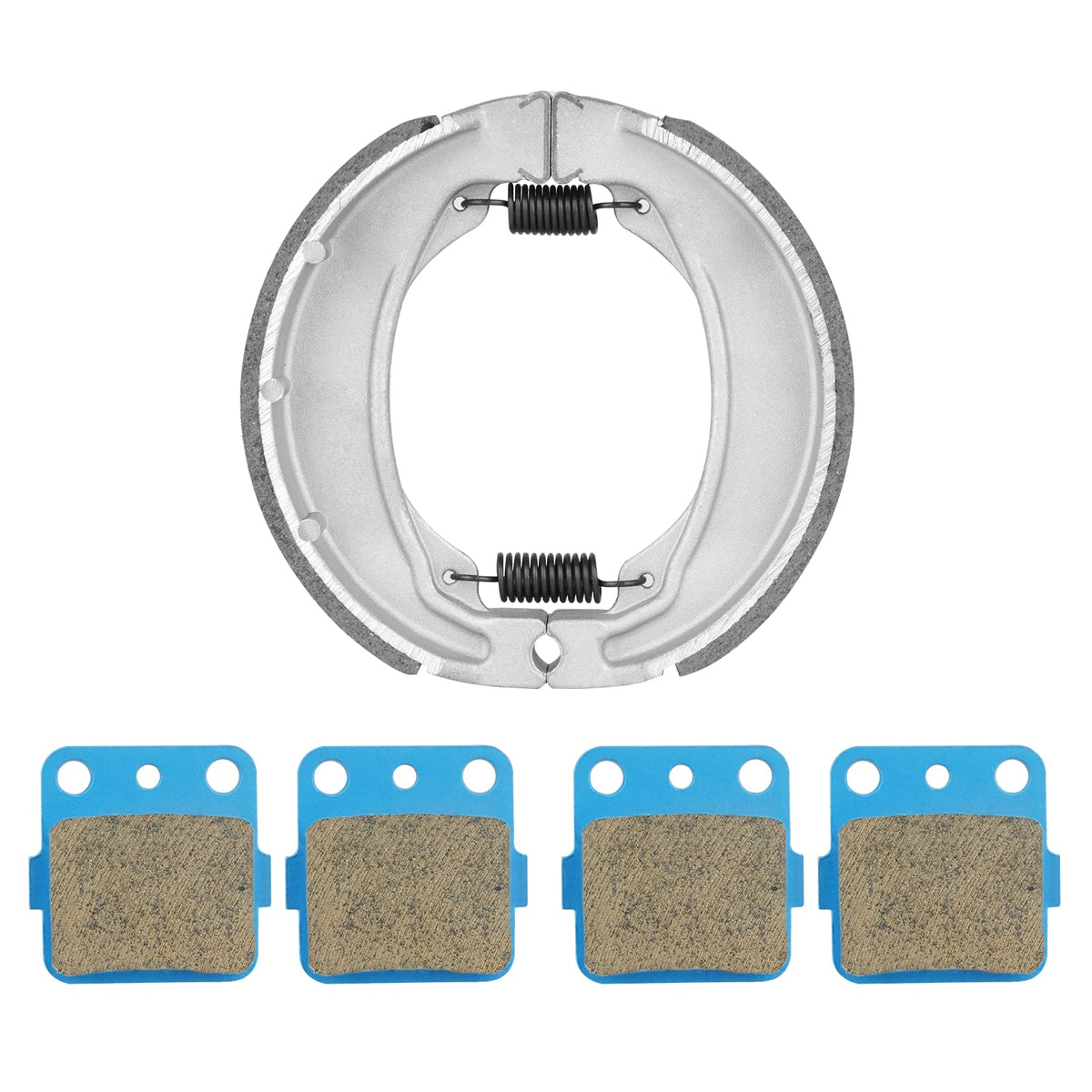 Chabushi Rear Brake Shoes with Front Brake Pads for Honda Sportrax TRX 250EX 2001-2008/ TRX 250X 2009-2014, Drum Brake Parking S