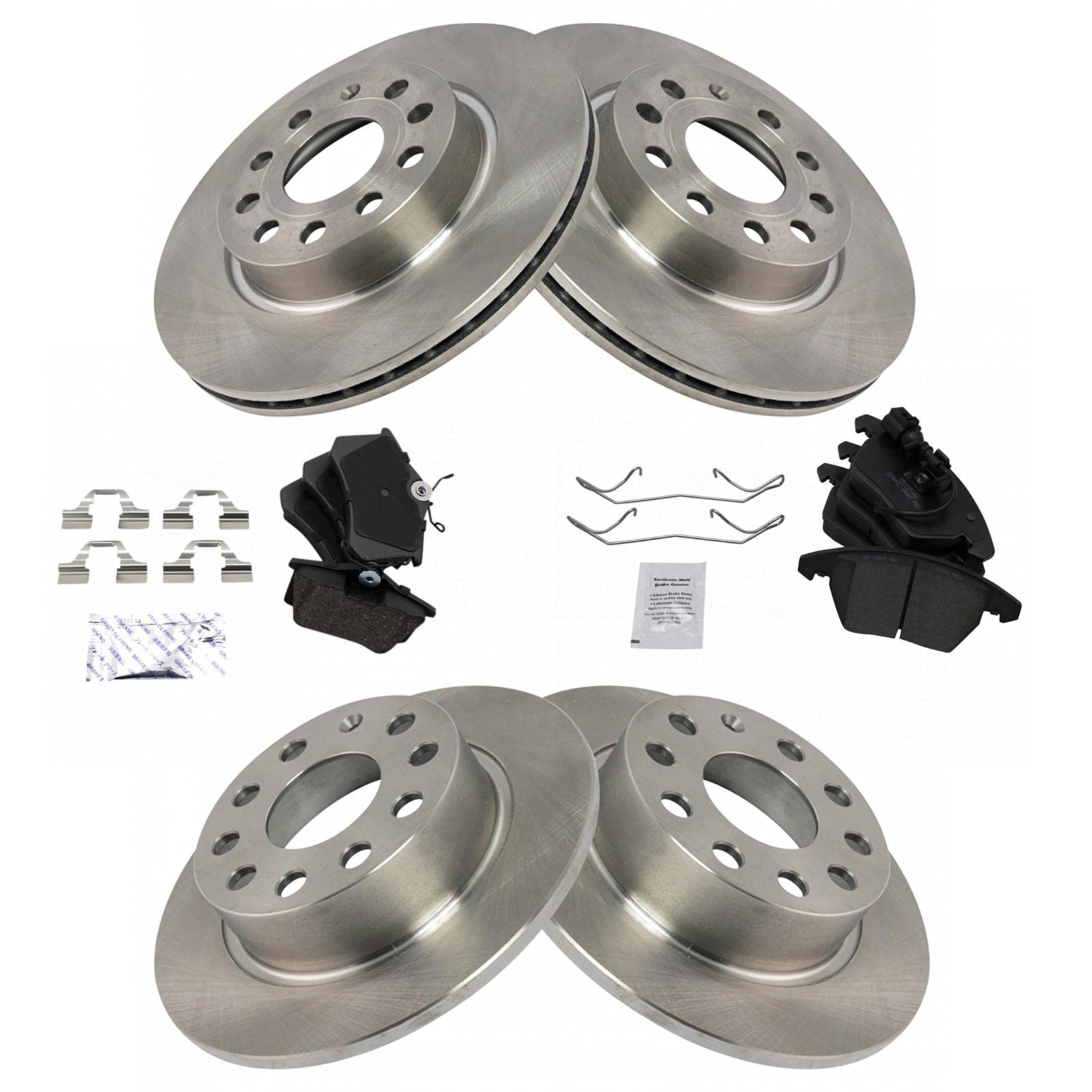 Trq Brake Pad & Rotor Kit Brake Pads Brake Rotor Ceramic Compatible With 2011 Audi A3