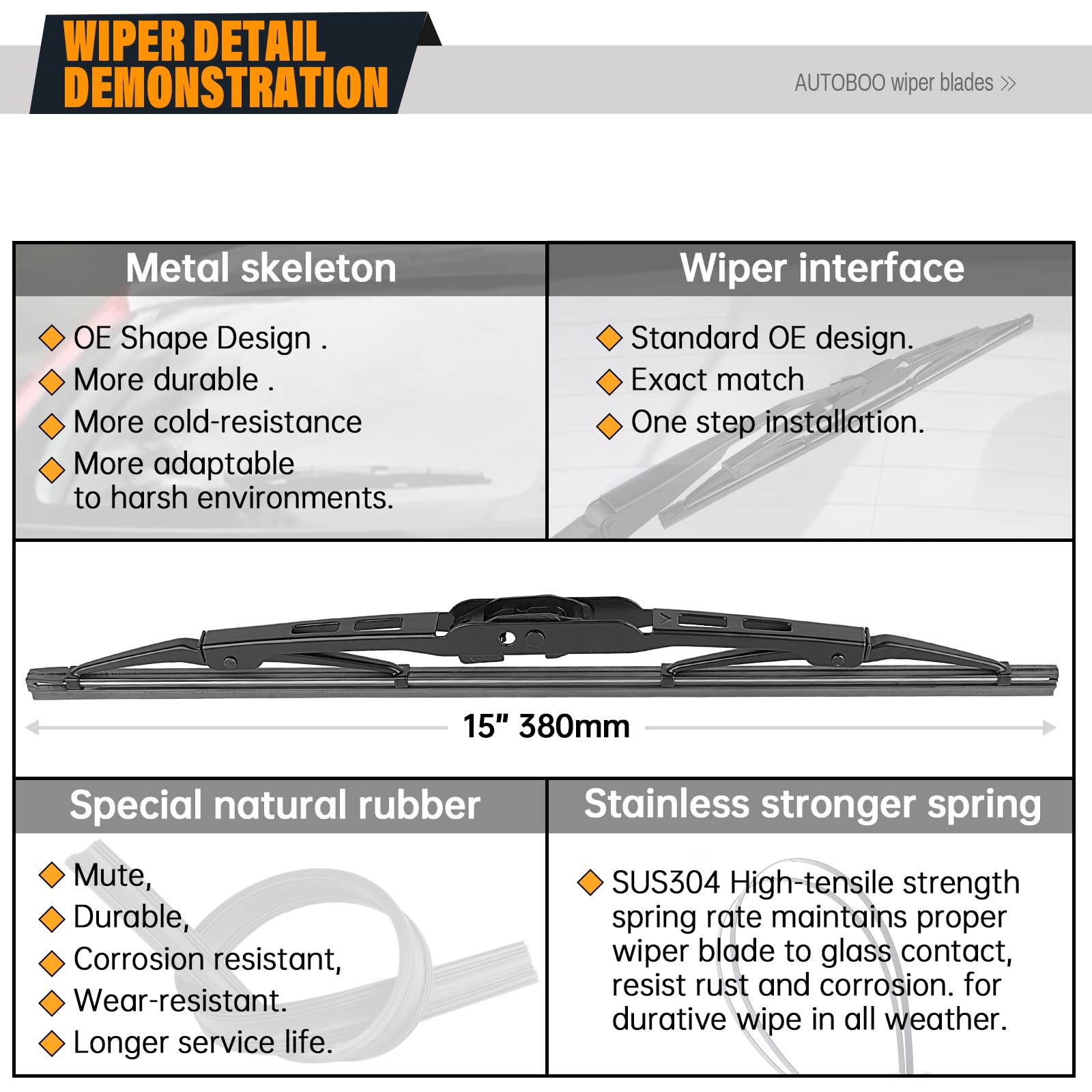 Autoboo 26''+14'' Windshield Wipers With 10'' Rear Wiper Blades Replacement For Chevrolet Trax 2013-2021 2022 2023,Buick Encore