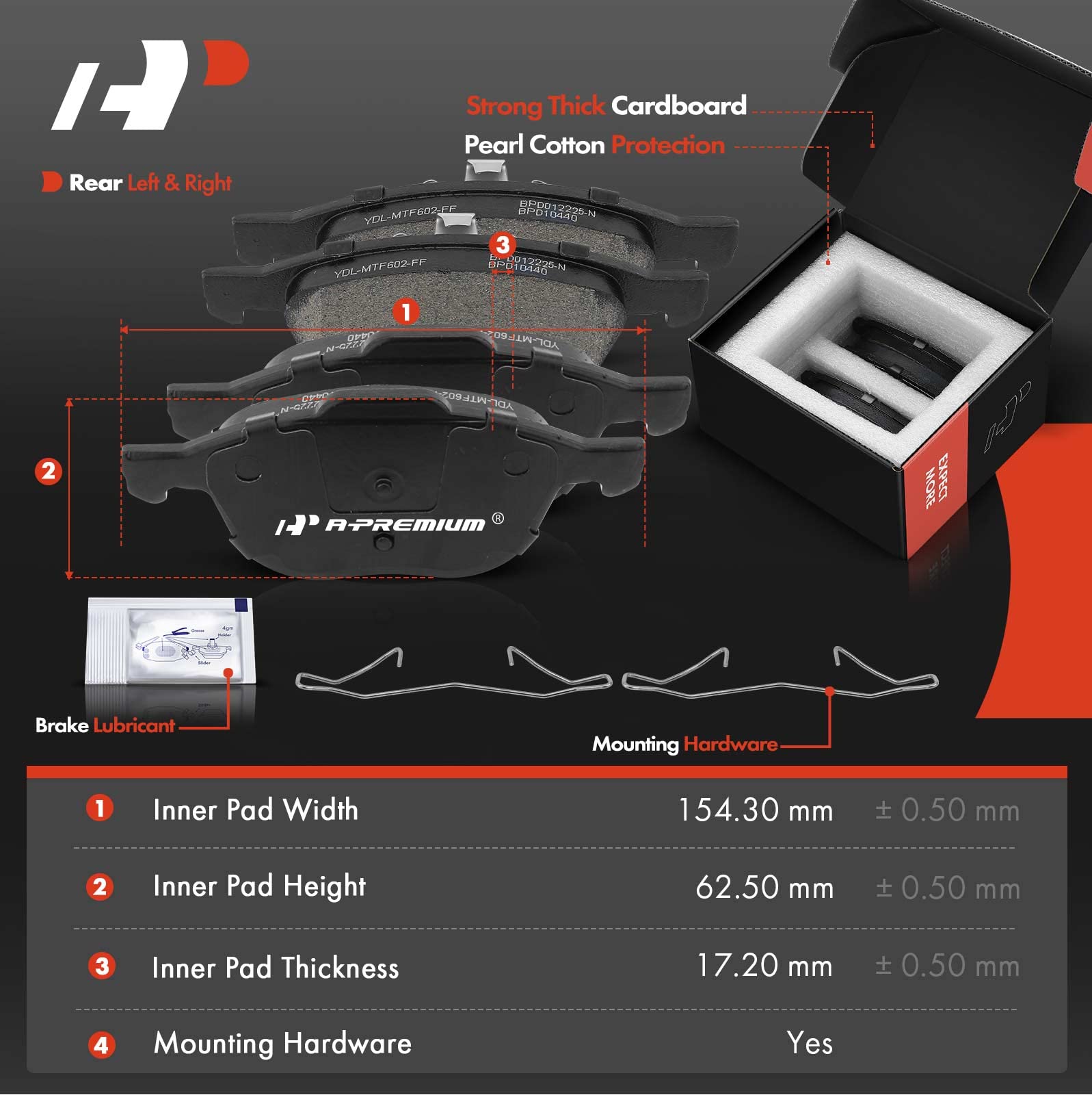 A-Premium 10.94 Inch (278Mm) Front Vented Disc Brake Rotors + Ceramic Pads Kit Compatible With Select Volvo And Ford Models - Fo