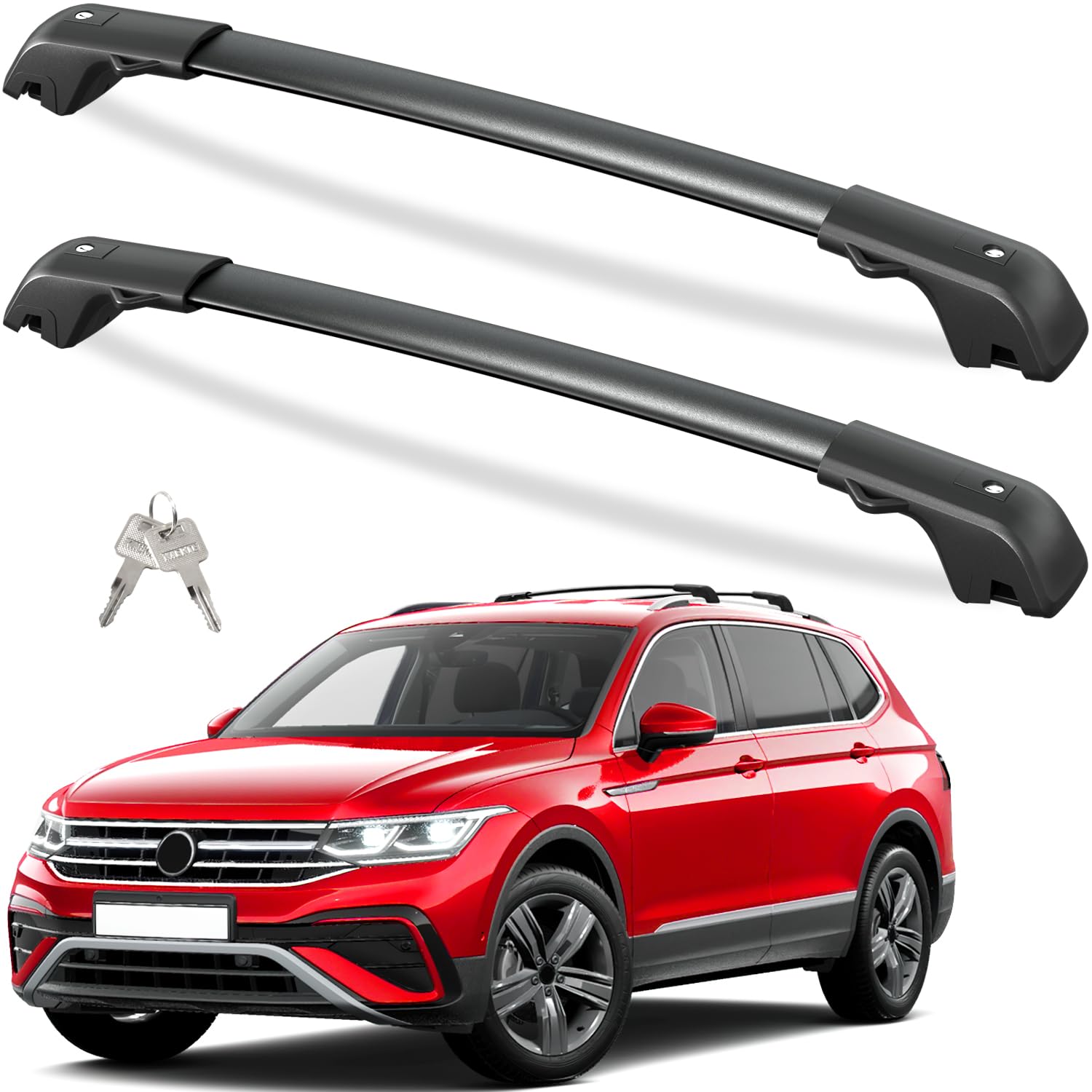 Tuyoung 220lbs Lockbale Roof Rack Cross Bars Compatible with Volkswagen VW Tiguan 2018-2024 (Not for Limited) & Taos 2022-2024, 