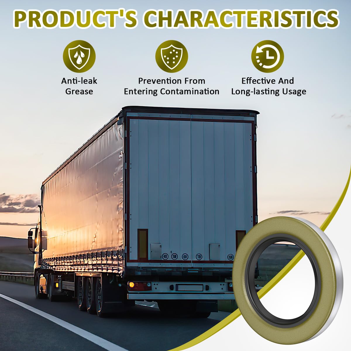 NOOTO 4 Pack 10-36-LOTOF4 Double Lip Grease Seal 2.25 x 3.376 for Dexter 010-036-00, TruRyde GS-2250DL, Texcom 22333TBN, Nationa