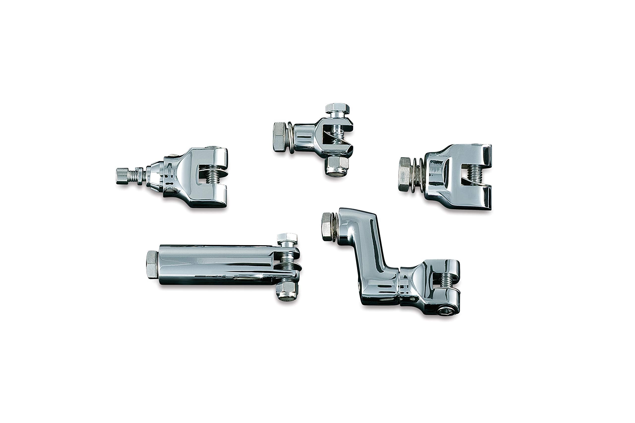 Kuryakyn 8061 Motorcycle Foot Control Component: Short Magnum Footpeg Mounts with 1/2''-13 Mounting Bolts, Chrome, 1 Pair