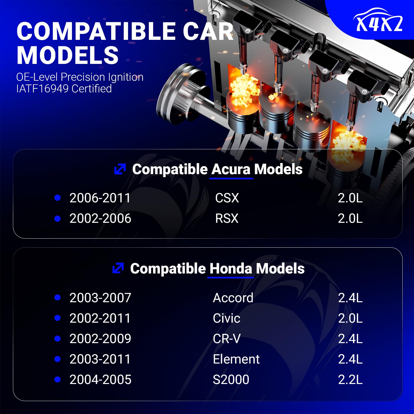 Uf311 Ignition Coil & 9807B-561Bw Double Iridium Spark Plug For Honda 03-07 Accord,02-11 Civic,02-09 Cr-V,03-11 Element,04-06 S2