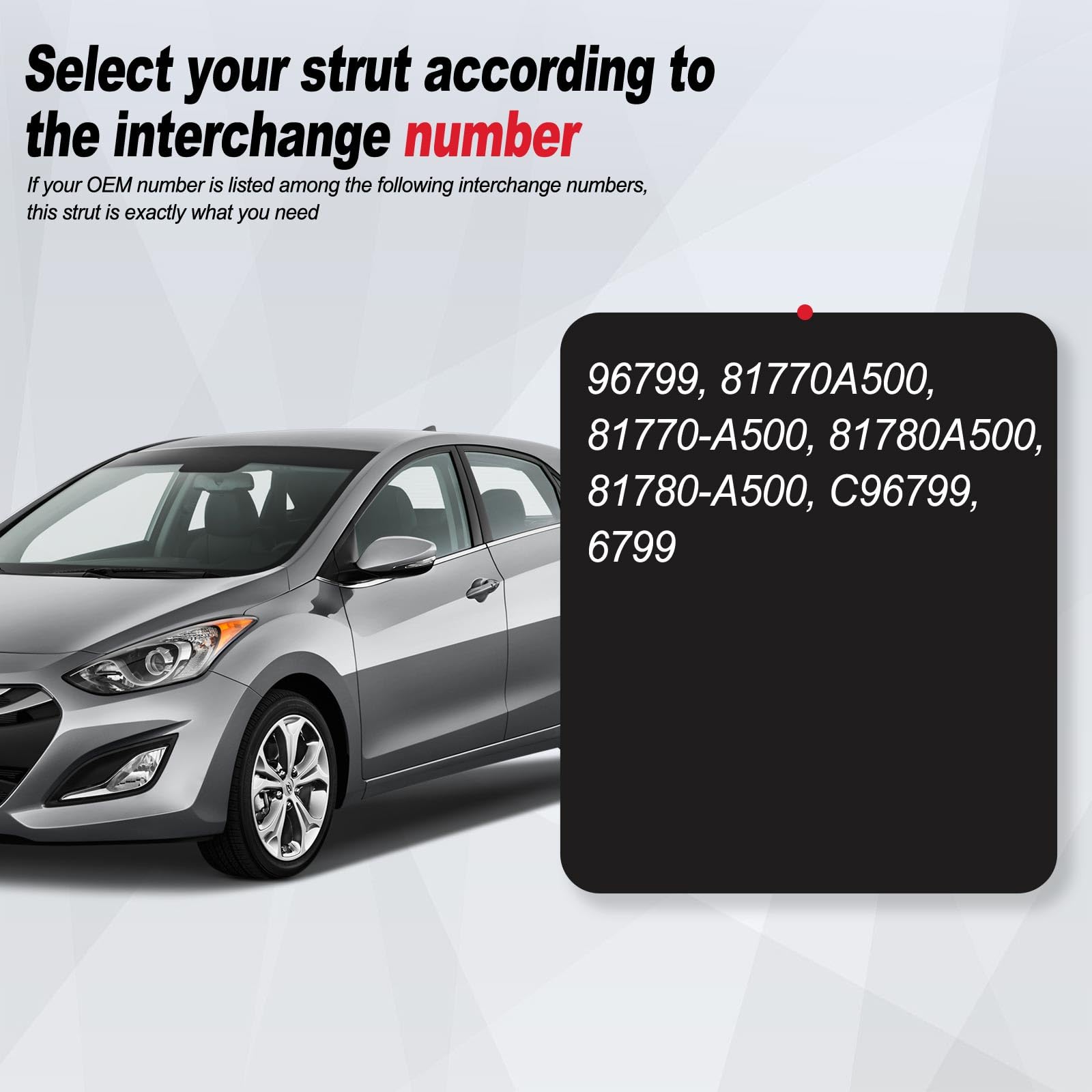 Vepagoo 6799 Rear Hatch Liftgate Tailgate Struts 2013-2017 Hyundai Elantra Gt, Gl Gas Shock Lift Supports Spring, Trunk Hatchbac