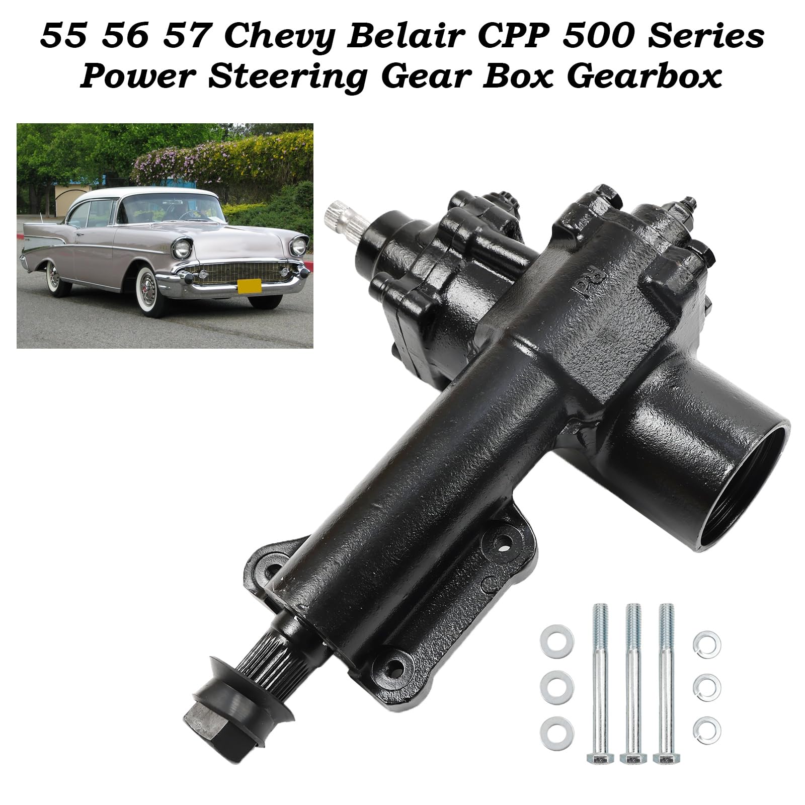Frezon Power Steering Gear Box Quick Ratio For Chevrolet Bel Air, 210, 150 Cpp 500 Series Quick Ratio Power Steering Gearbox 1955-1957# Sgb5557,Cp50000-2, Psff-K