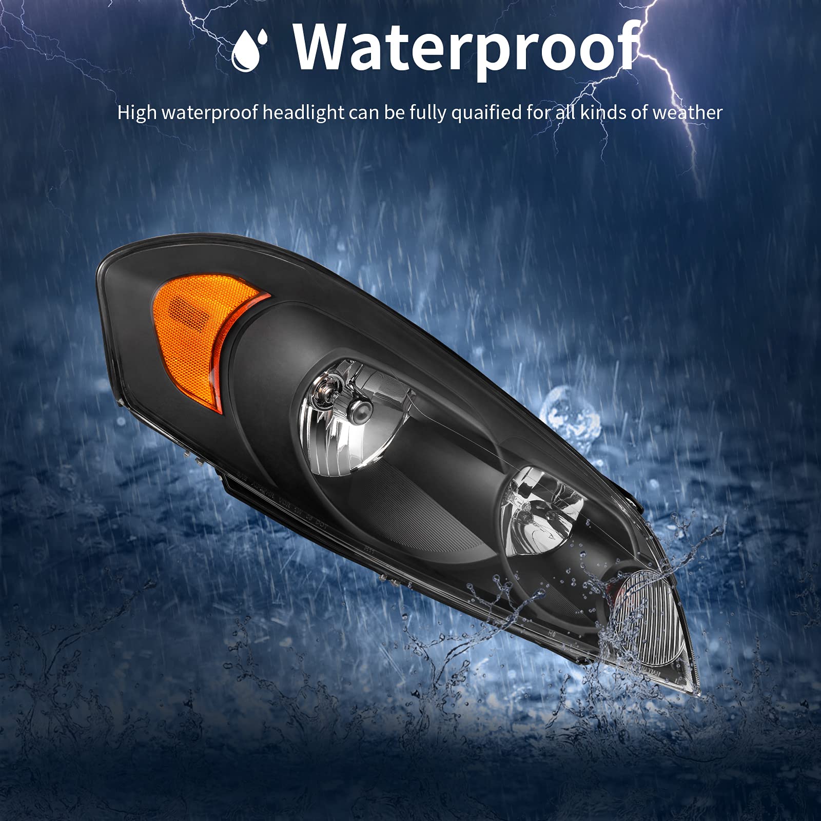 Autosaver88 Headlight Assembly Compatible With 2006-2013 Chevy Impala 06 07 Chevy Monte Carlo Replacement Headlamp Black Housing