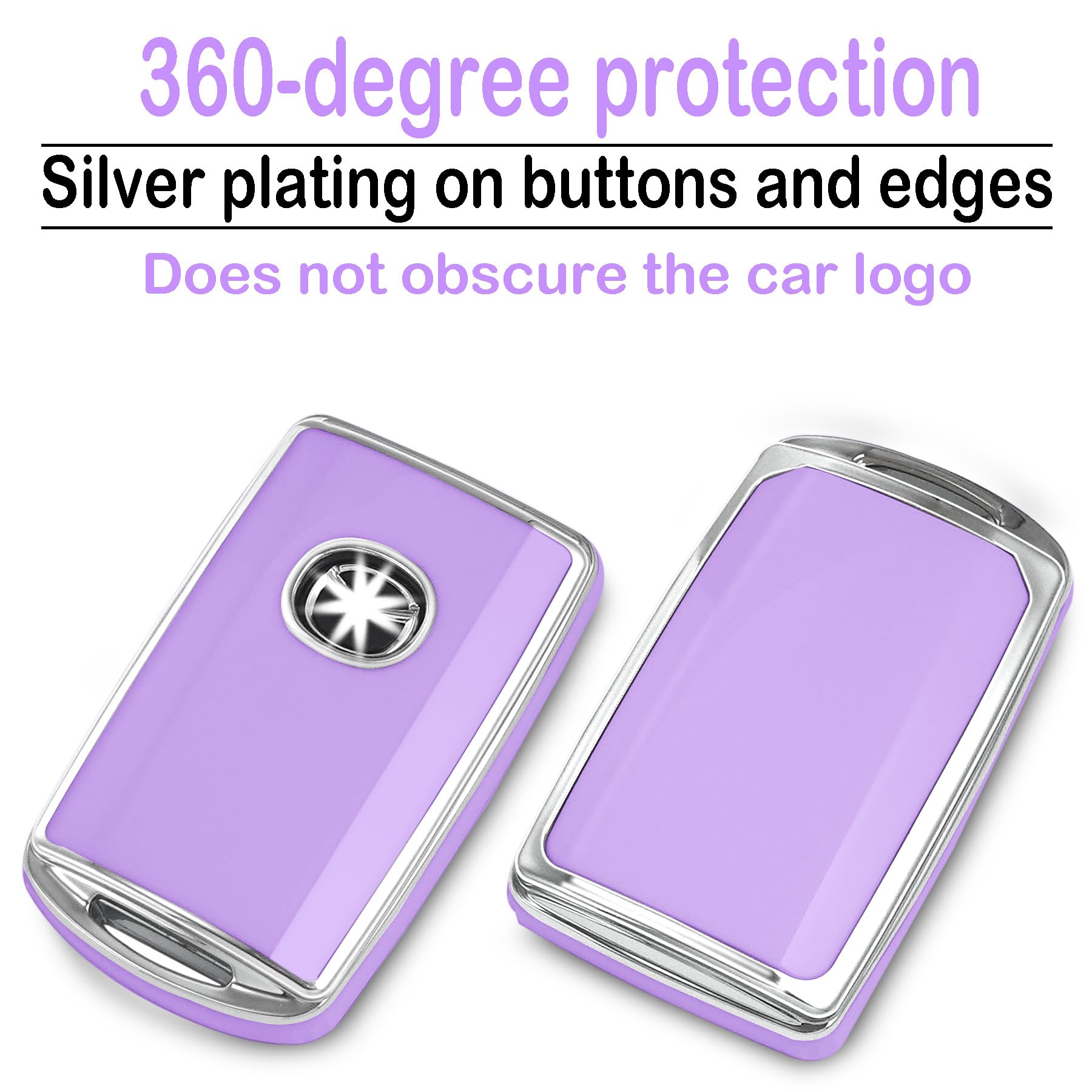 Kirsnda For Mazda Key Fob Cover,Case With Keychain,Soft Tpu Protection Key Shell/Skin,4 Buttons Fit 2019 2020 2021 For 3,Hatchba