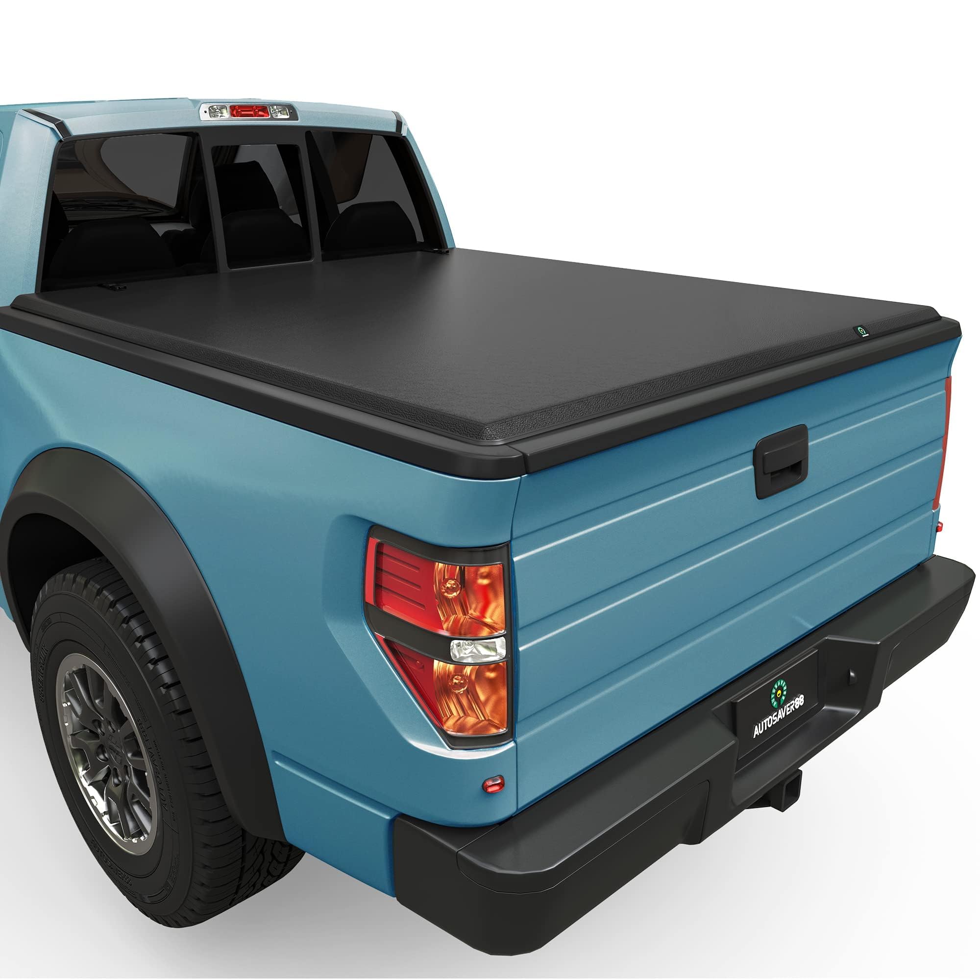 Autosaver88 Soft Quad-Fold Truck Bed Tonneau Cover Compatible With 2004-2014 Ford F-150 F150 (Excl. Raptor Series) 5.5Ft Bed