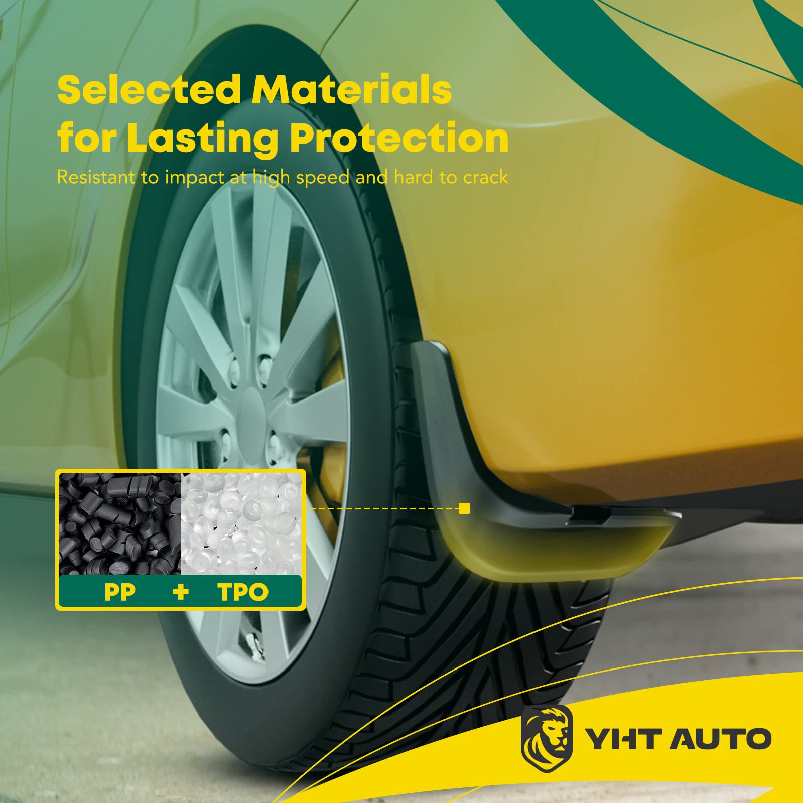 Yhtauto Set Of 4 Mud Flaps Splash Guards Accessories Replacement For Chevrolet Malibu 2016-2018 Sedan, Front And Rear Lh Rh, Bla