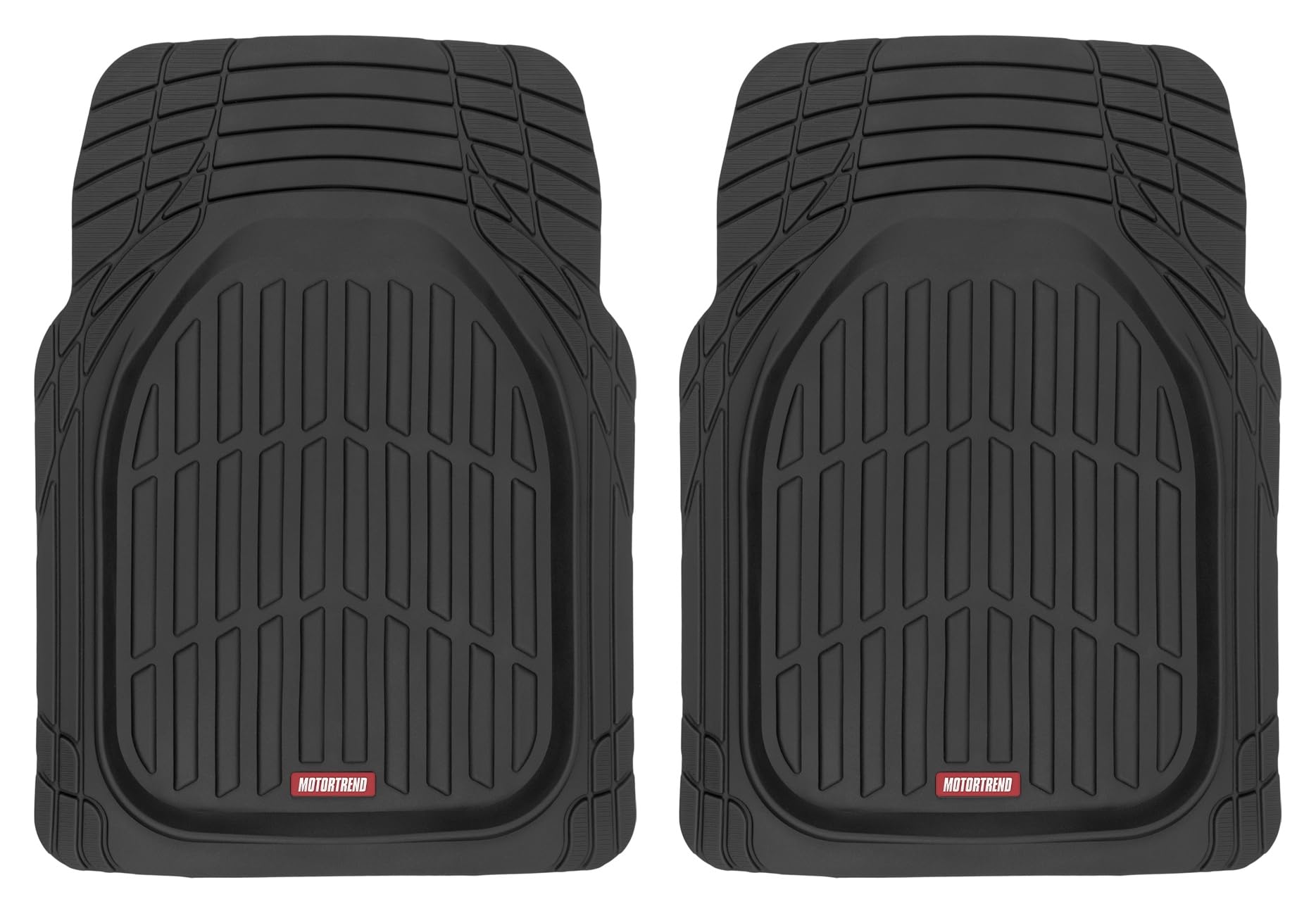 Motor Trend 2 Piece Front Car Floor Mats- Gray FlexTough Contour Liners-Deep Dish Heavy Duty Rubber Floor Mats for Car SUV Truck