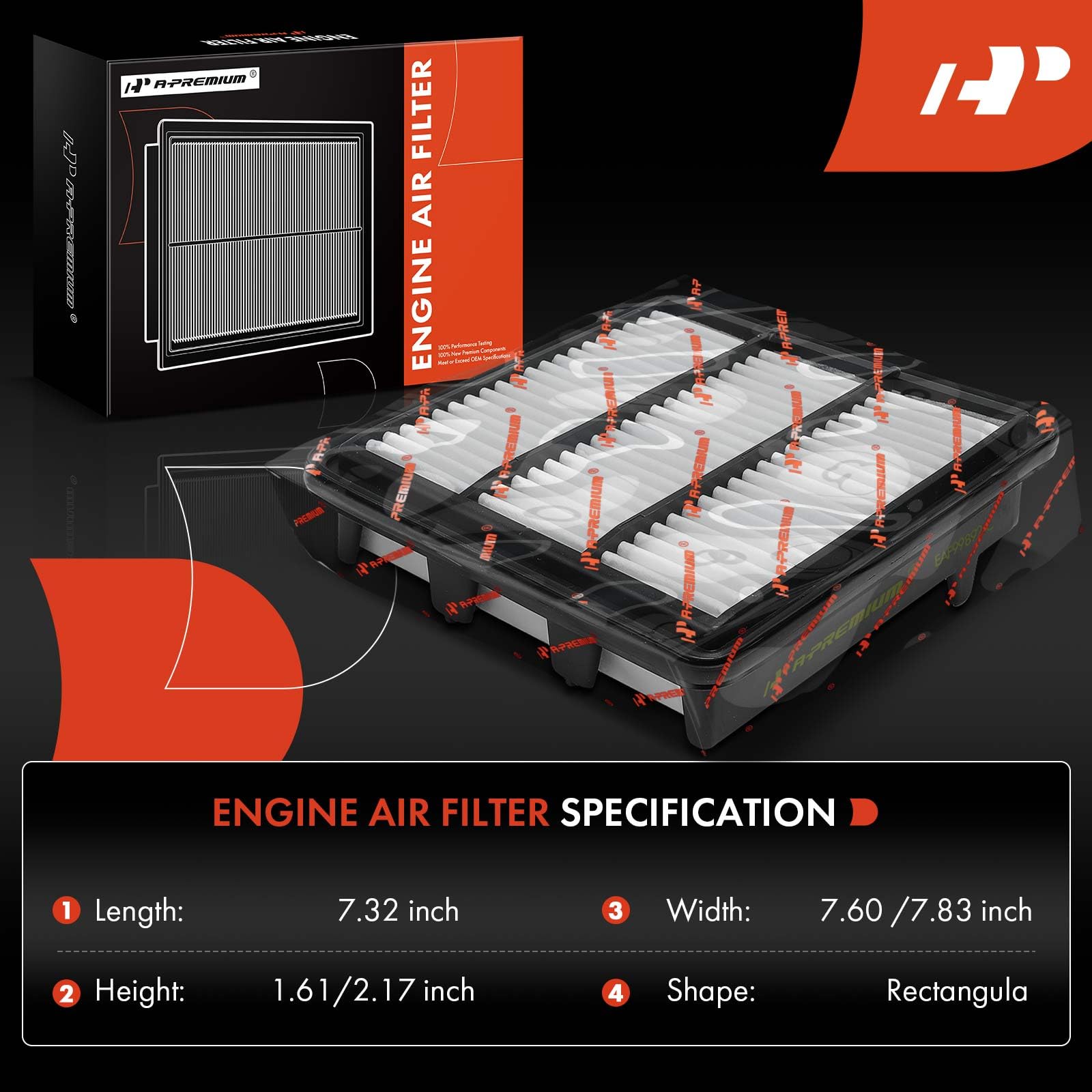 A-Premium Engine Air Filter Compatible With Honda Cr-V Crv 2023, Civic 2022-2023, Accord 2023 & Acura Integra 2023-2024, 1.5L, Replace# 1722064Aa00