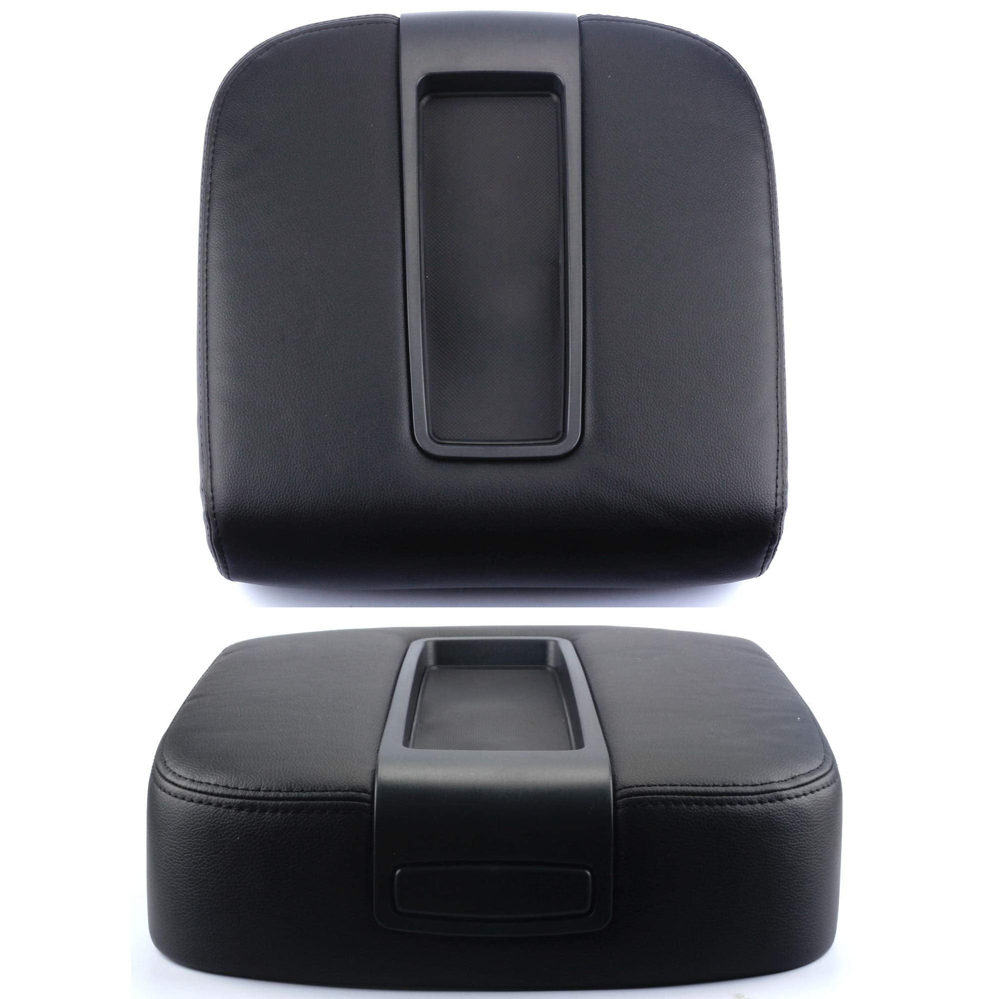 Dasbecan Center Console Lid Armrest Cover Compatible With 2007-2014 Avalanche Silverado Suburban 1500 2500 Yukon Sierra 2500Hd 3500Hd Armrest Center Console Cover Lid Kit 15217111(Black)