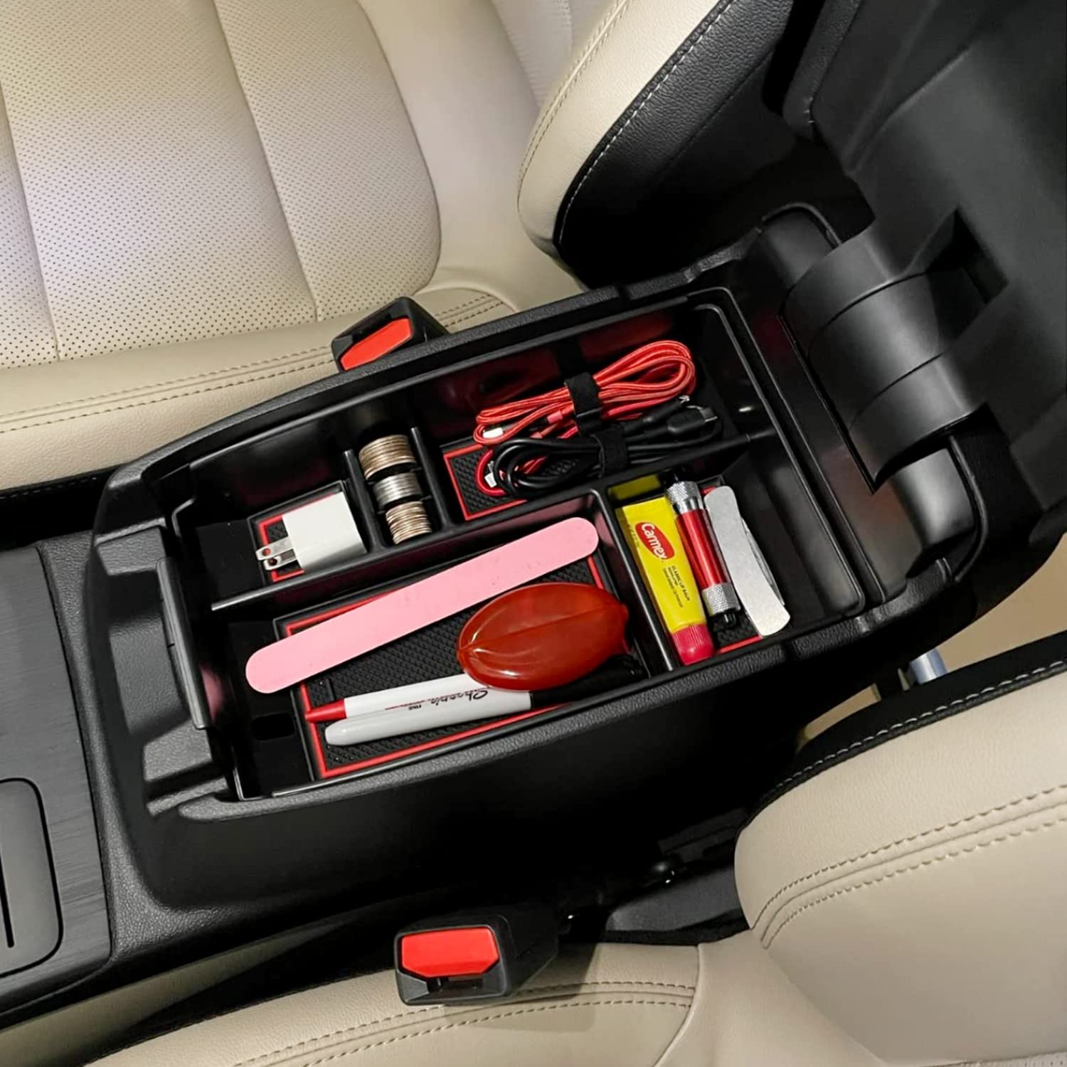 Evtime Center Console Organizer Interior Storage Box Fits For Ford Escape 2020 2021 2022 2023 2024 2025 And 2021 2022 2023 2024