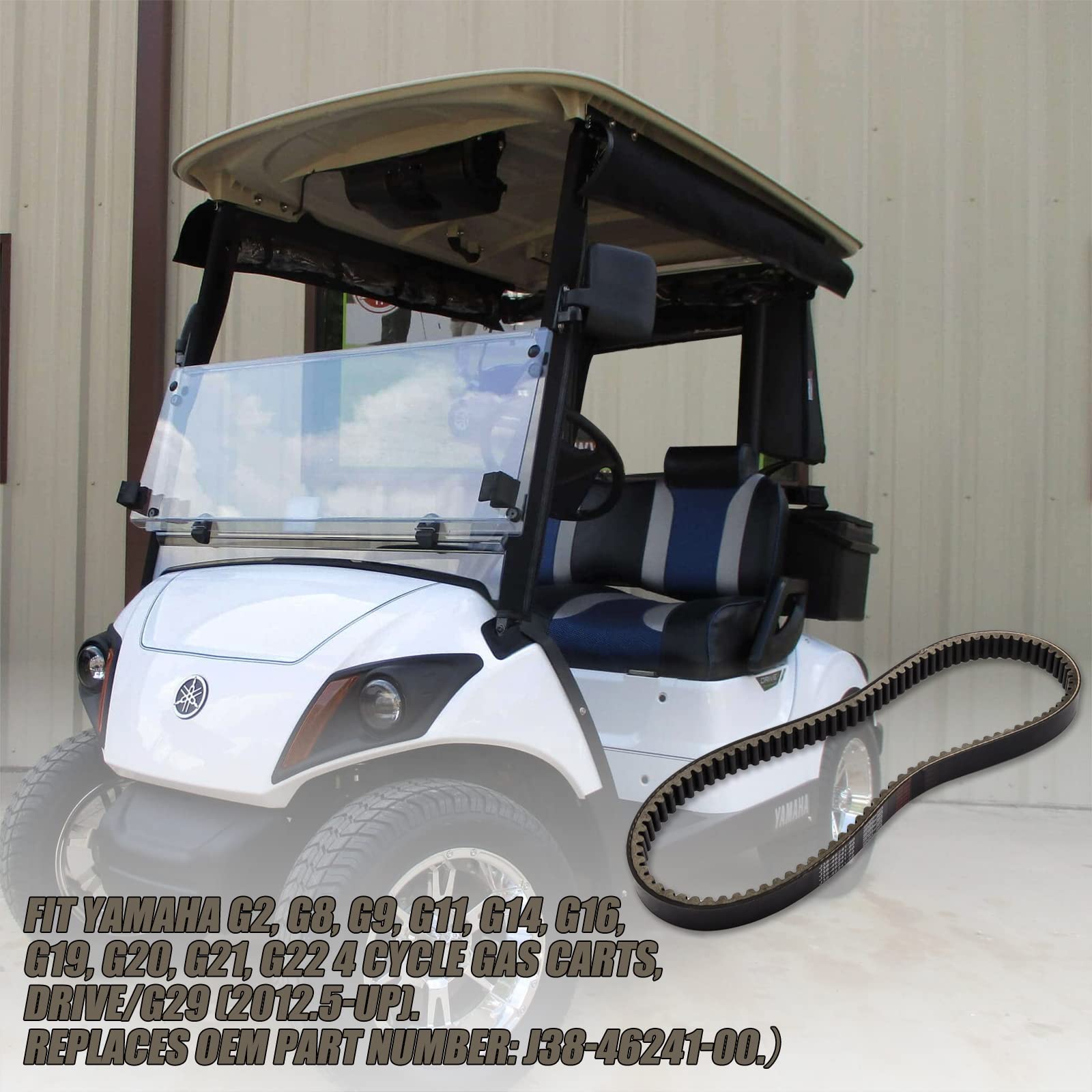 Drive-Up Golf Cart Drive Belt For Yamaha G2 G8 G11 G14 G16 G20 G21 G22 G29 Oem# J38-46241-00