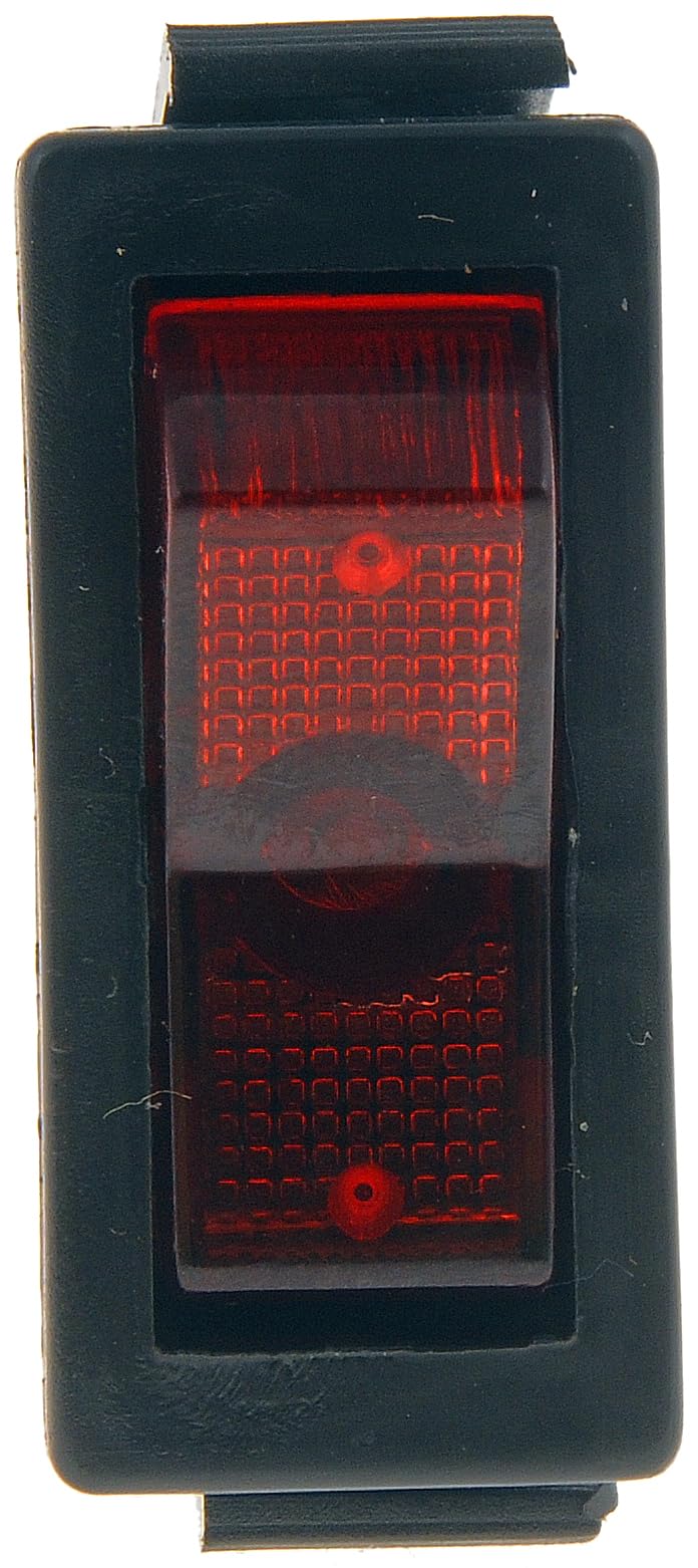 Dorman 85920 Electrical Switches - Rocker Switch - Rectangular Style - Red Glow Universal Fit