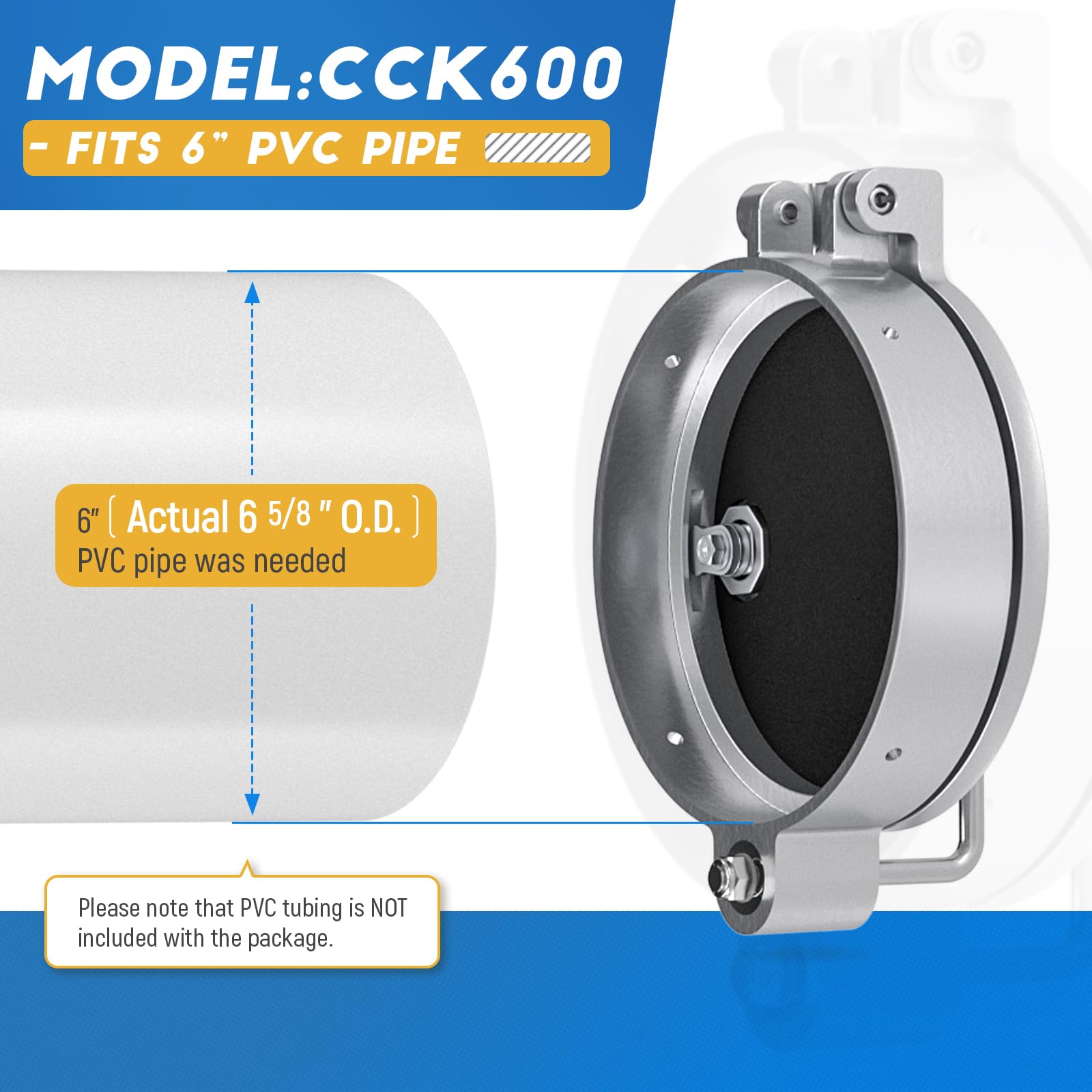 Aa Products Universal Conduit Carrier Kit Fit 6'' Pvc Pipe, No Drilling Required, Silver