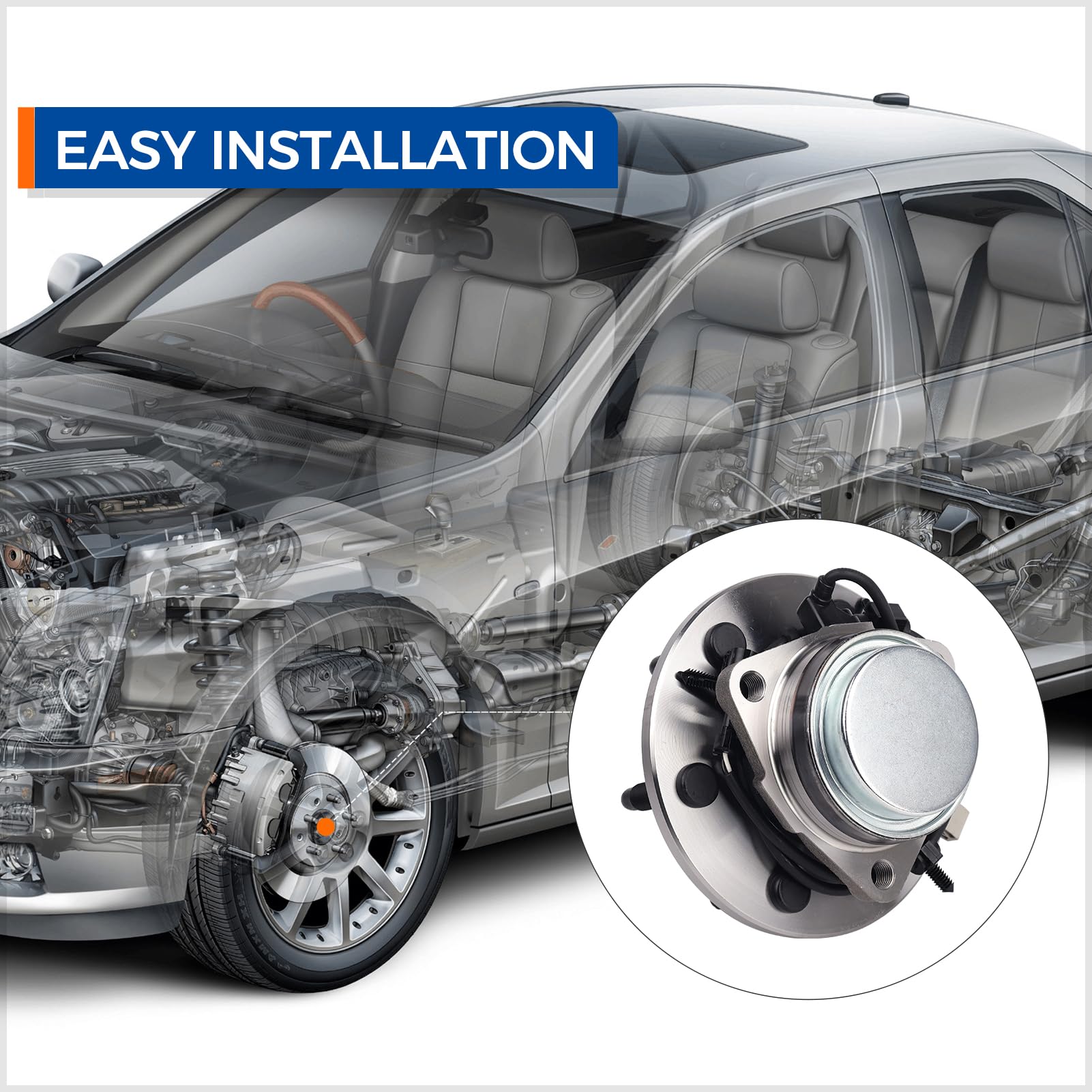 MACEL 515054 (2WD ONLY) Front Wheel Bearing Hub Assembly Compatible with 00-06 Chevy Tahoe, 99-06 Silverado 1500,00-06 Suburban