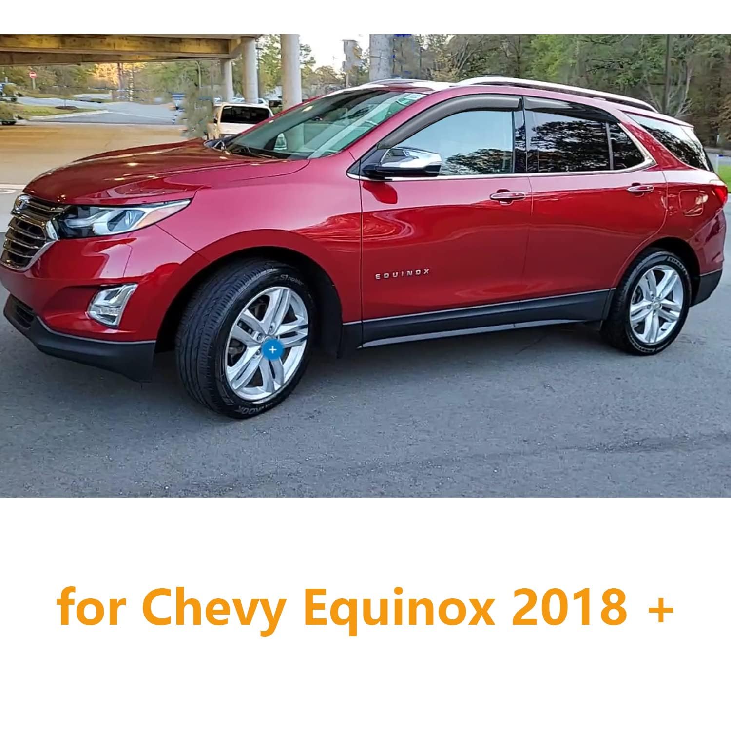 4PCS Premium Window Deflectors for Chevrolet Equinox 2018-2024 | Smoke Tinted Rain Guards Vent Visors | No-Drill Installation |