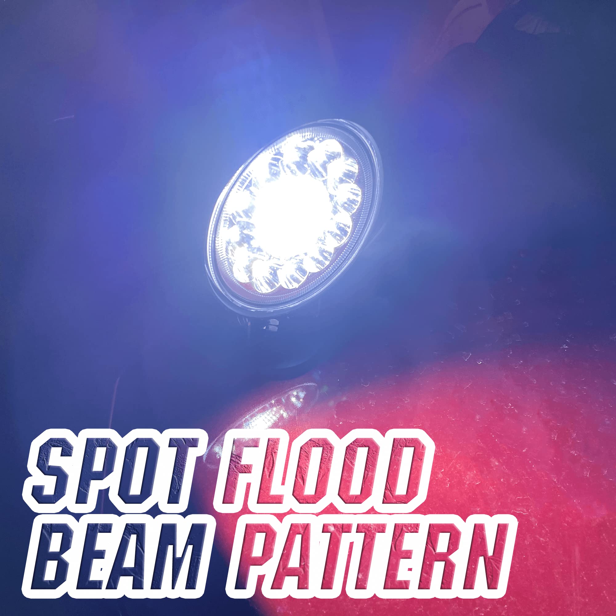 Hozilife Round Led Offroad Lights Pod, Fog Lights, 4.5 Inch 2Pcs Spot Flood Combo Off-Road Lighting Driving Work Light 42W 4200Lm 24/12 Volt Led Lights For Trucks Tractor Atv Utv Boat