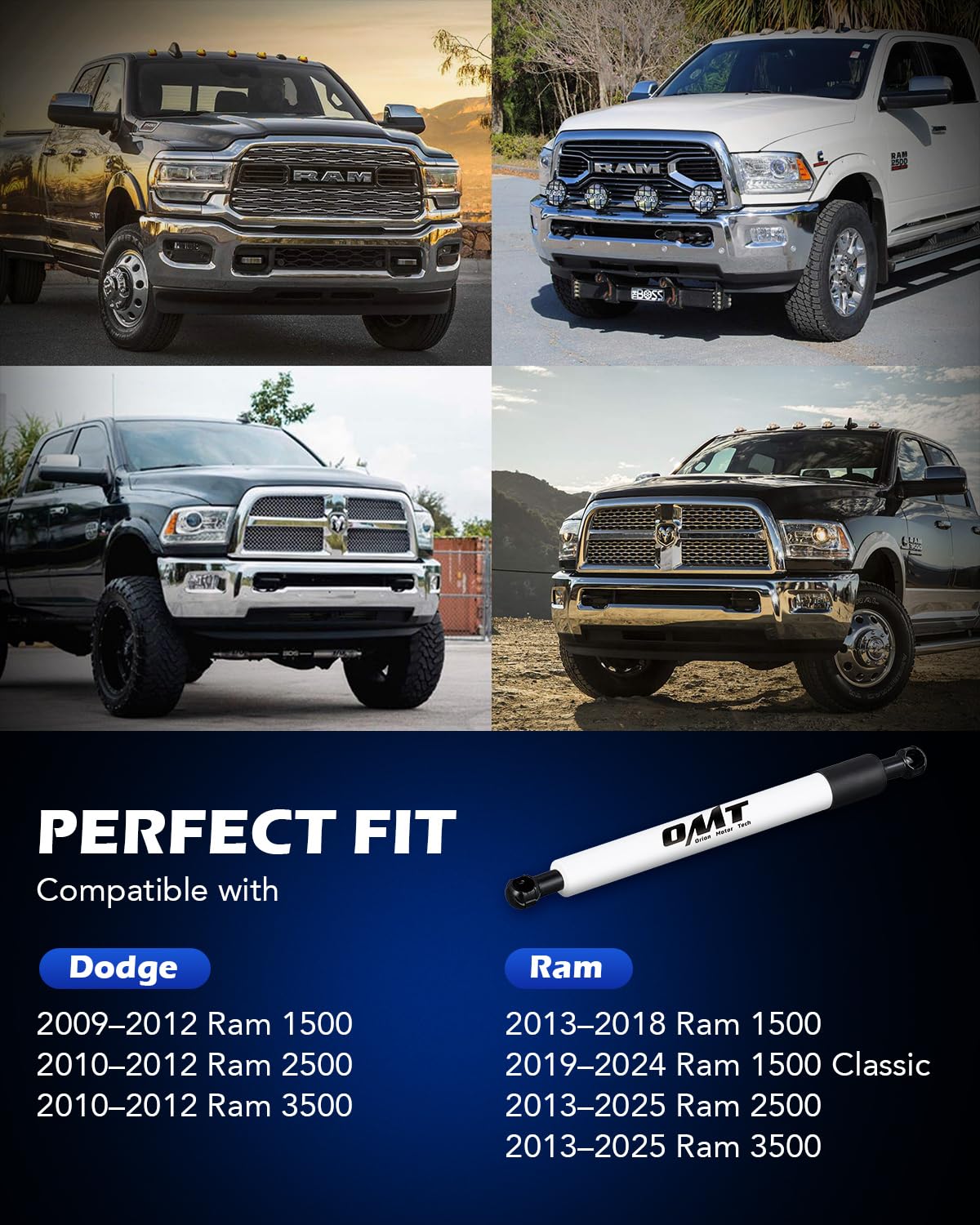 ORION MOTOR TECH Truck Tailgate Assist, Pickup Tailgate Lift Assist Kit, Pickup Tailgate Shock Compatible with 2009 2010 2011 20