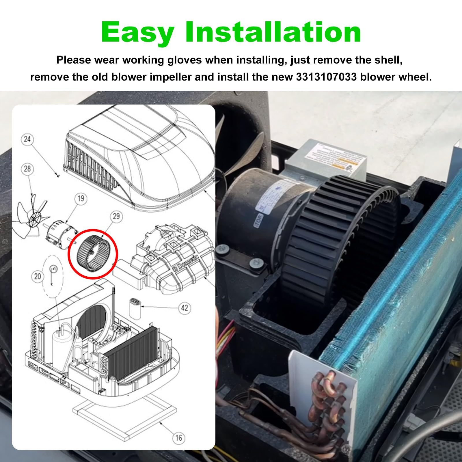 Dometic 3313107.033 Wheel,Blower