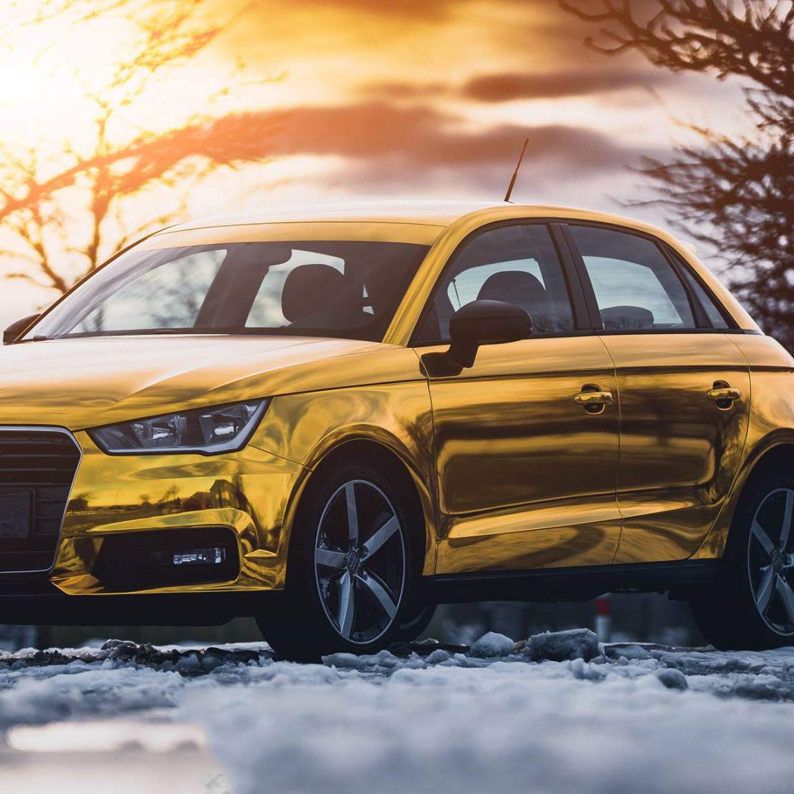 Teckwrap 11.5X 60 Chrome Mirror Gold Vinyl Wrap Self Adhesive Car Sticker