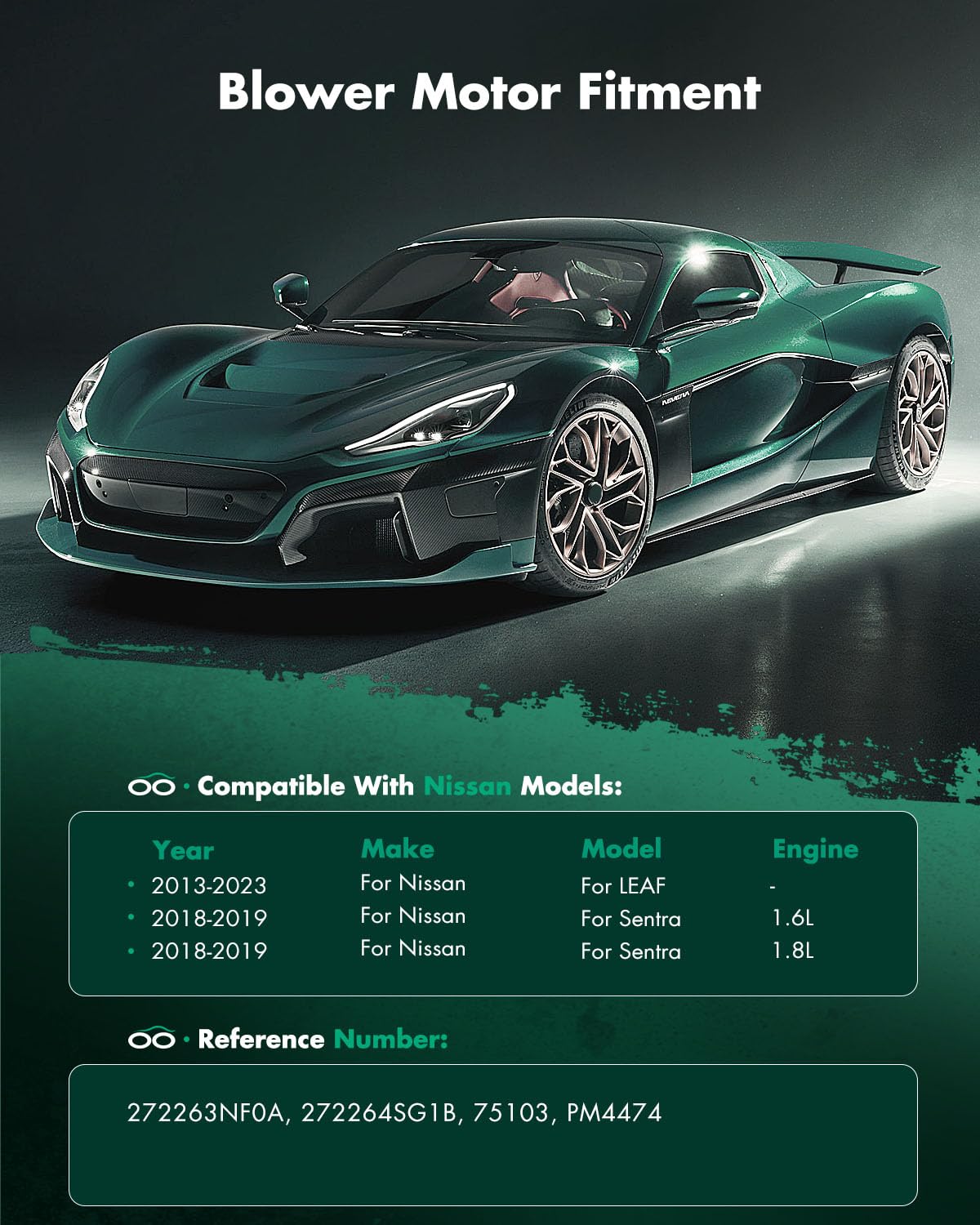 Scitoo Hvac Heater Blower Motor With Fan Cage 272263Nf0A For Nissan For Leaf 2013 2014 2015 2016 2017 2018 2019