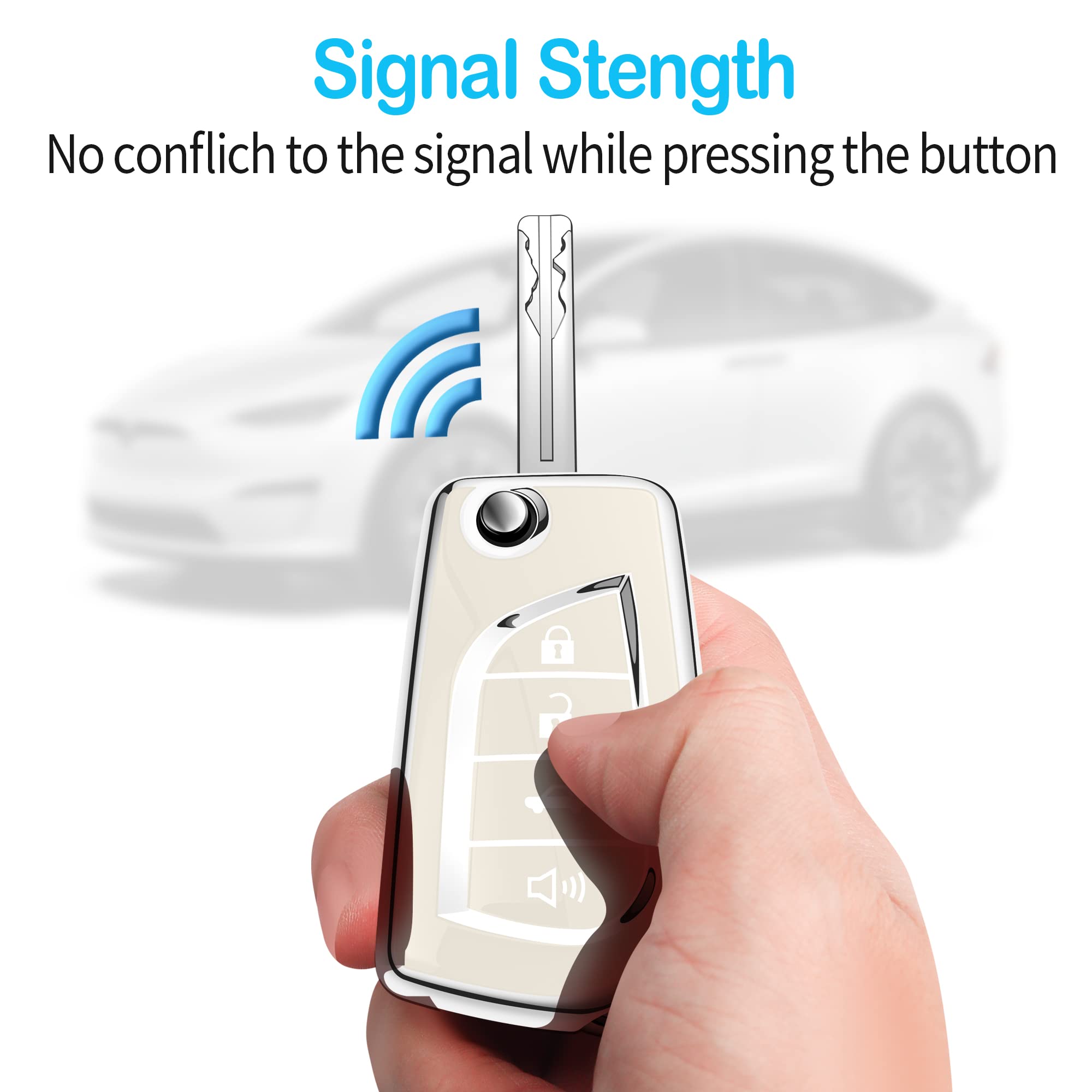 Tukellen for Toyota Key Fob Cover Special Soft TPU Key Case Key Shell Compatible with Fortuner Tundra Camry RAV4 Highlander Chal