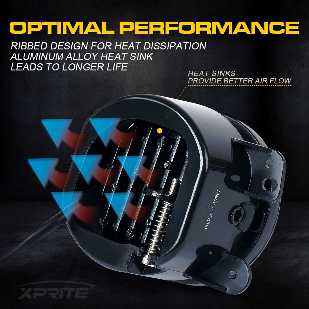 Xprite Fog Lights w/Red Halo Ring Angle Eye DRL, 4 Inch Foglights Compatible with 07-18 Jeep Wrangler JK, 60W LED Front Bumper R