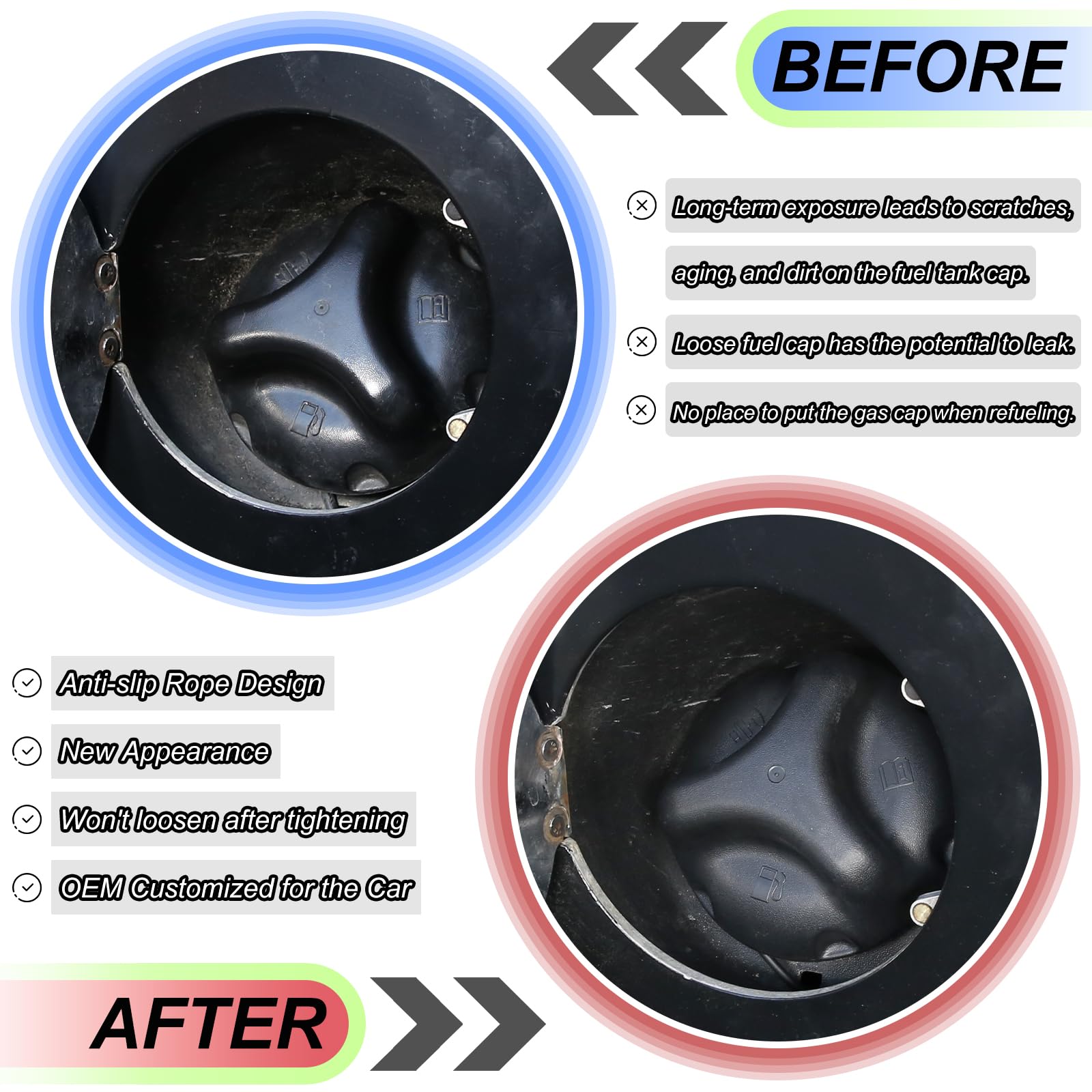 Gas Cap Fuel Cap Replace Gt306 Compatible With Hummer H2 2004 2005 2006 2007, Hummer H3 2006 2007 2008 2009 2010, Hummer H3T 2009 2010, Fuel Tank Gas Cap Fuel Tank Filler Cap Replacement 25827646 Abs