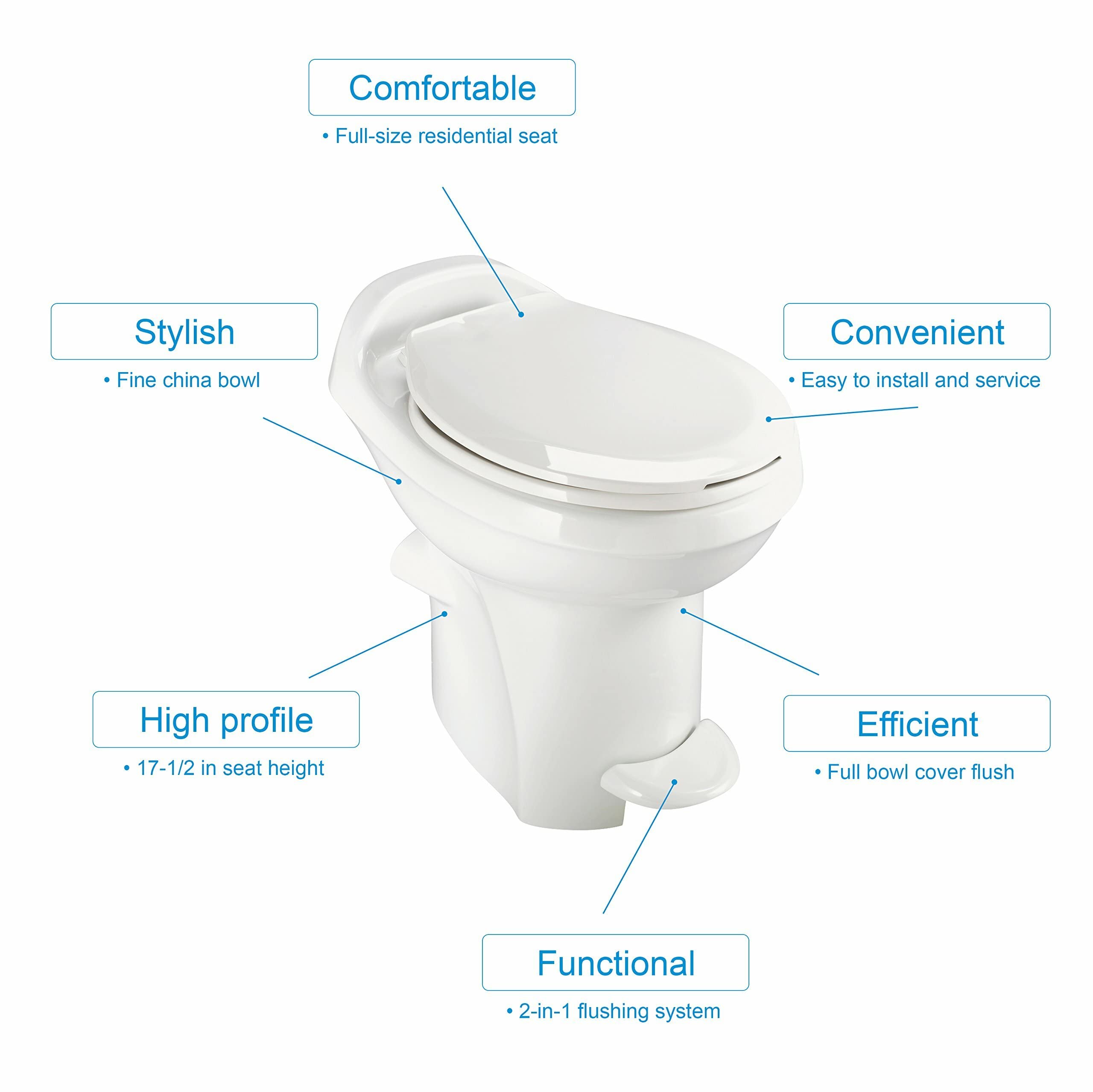 Thetford 34429 Aqua Magic Style Plus Toilet, High/White