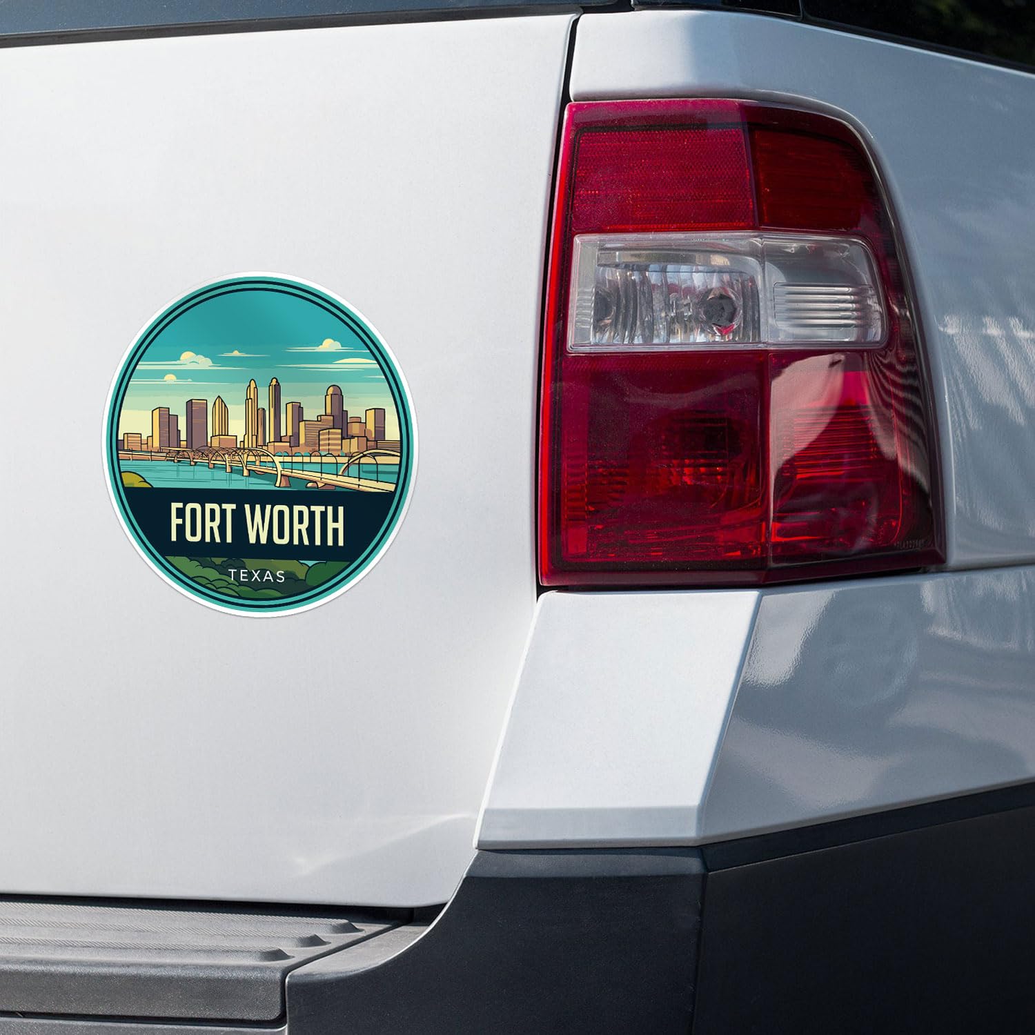 Fort Worth City Sticker - Waterproof Vinyl Decal for Car Bumper, Laptop, Water Bottle, Wall, and Window, Size - 5'' Longer Side
