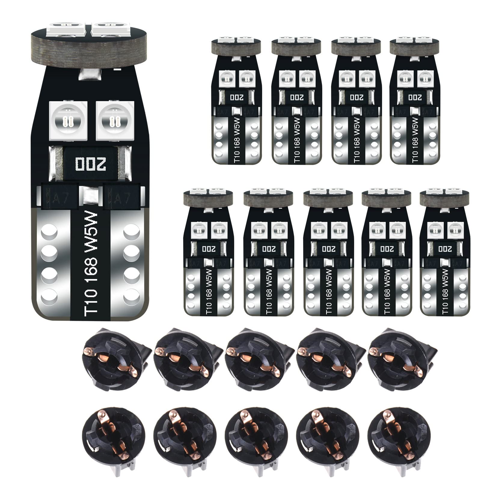 DODOFUN 12V Deep Blue T10 PC168 PC175 PC194 PC194B PC195 PC160 PC161 PC195NA Instrument Cluster Light LED Bulb Replacement For D