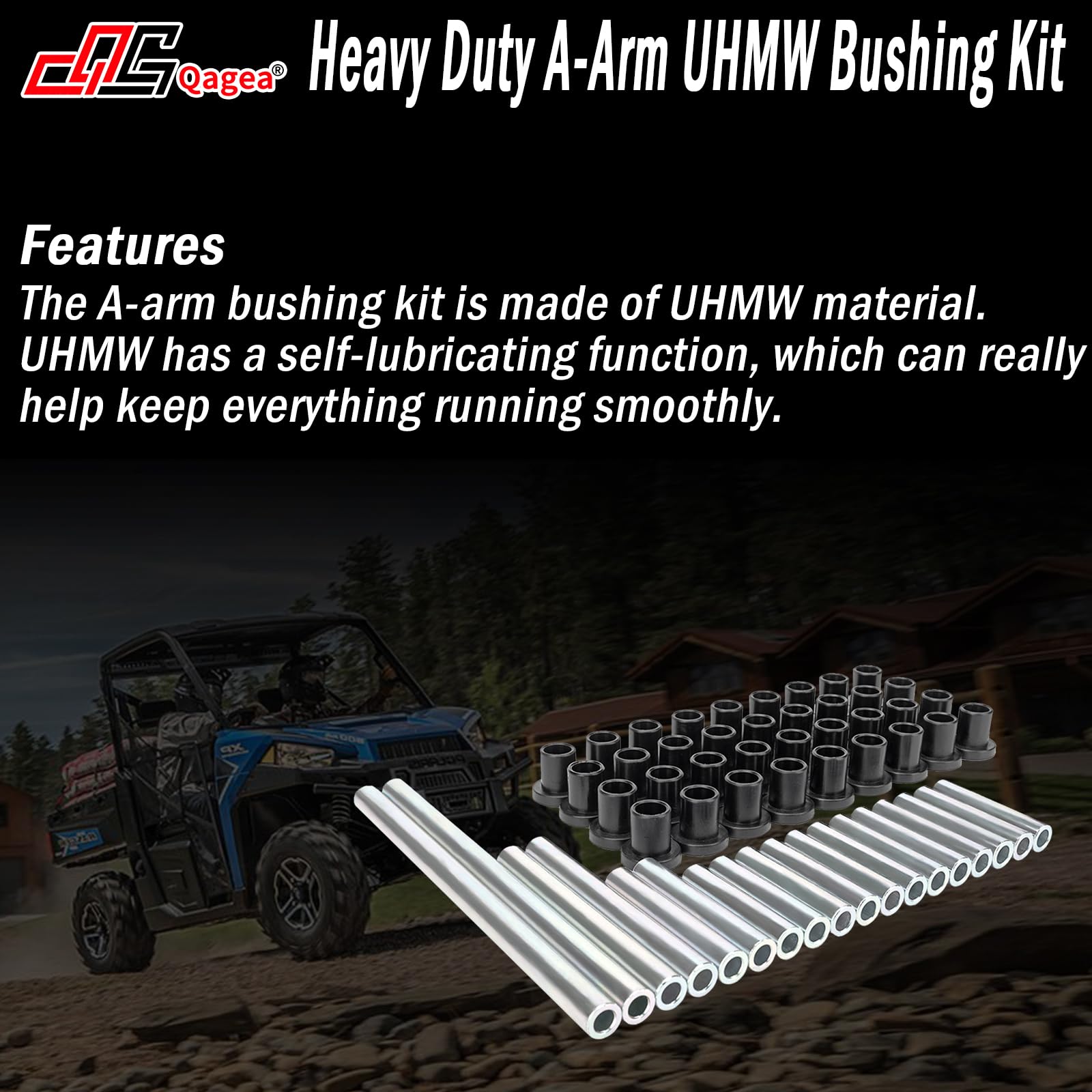 Heavy Duty A-Arm UHMW Control Arms Bushing Kit Replacement for 2013+ Polaris Ranger XP 900, 2014+ Polaris Ranger XP 900 Crew, 20