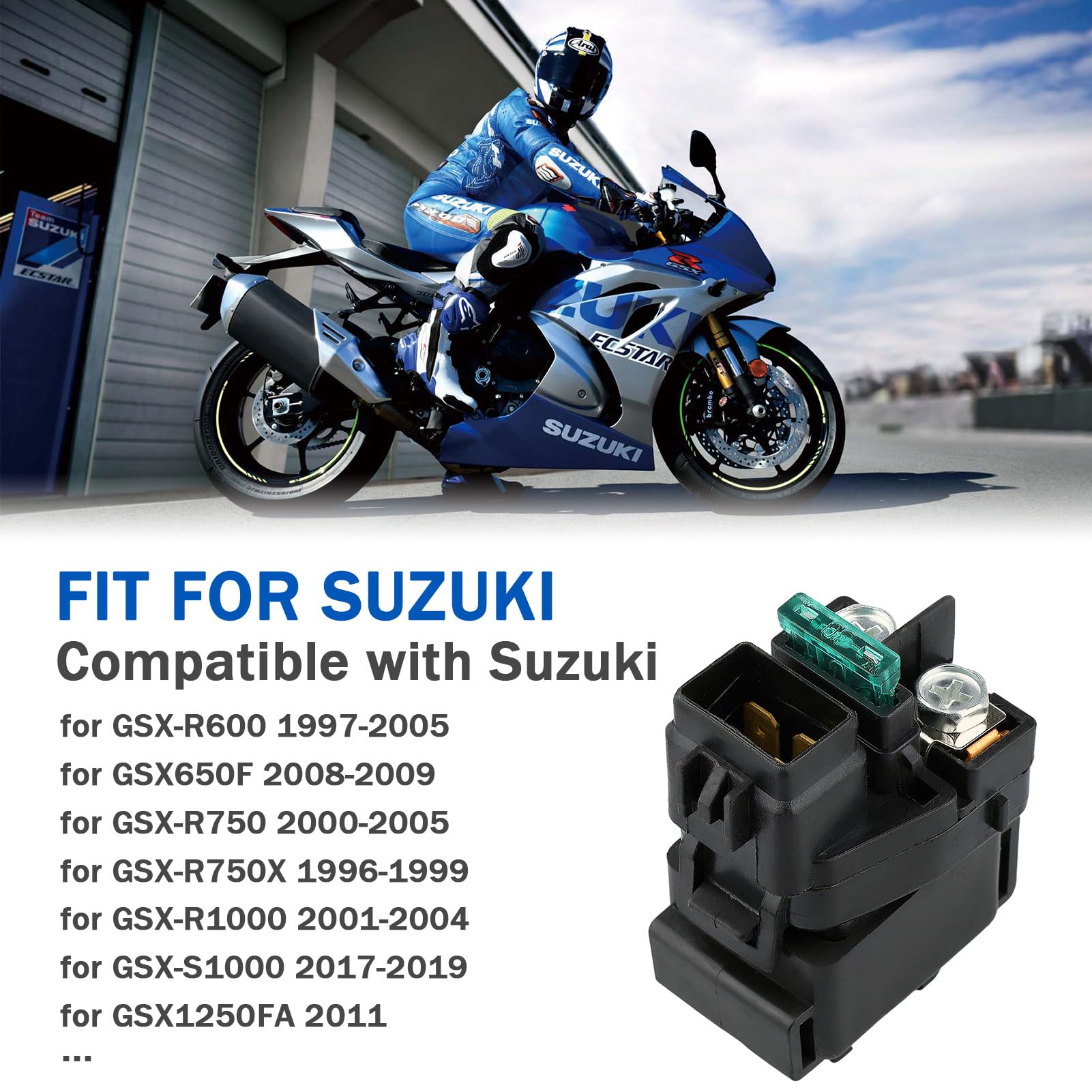 Starter Solenoid Relay For Arctic Cat 500 400 375 454 1998-2005 Atv Suzuki Gsxr 1000 2001-2004 Gsxr 750 600 1996-2000 Dr650Se 1996-2016 Bandit 600 1996-2003 Bearcat 1998-2005