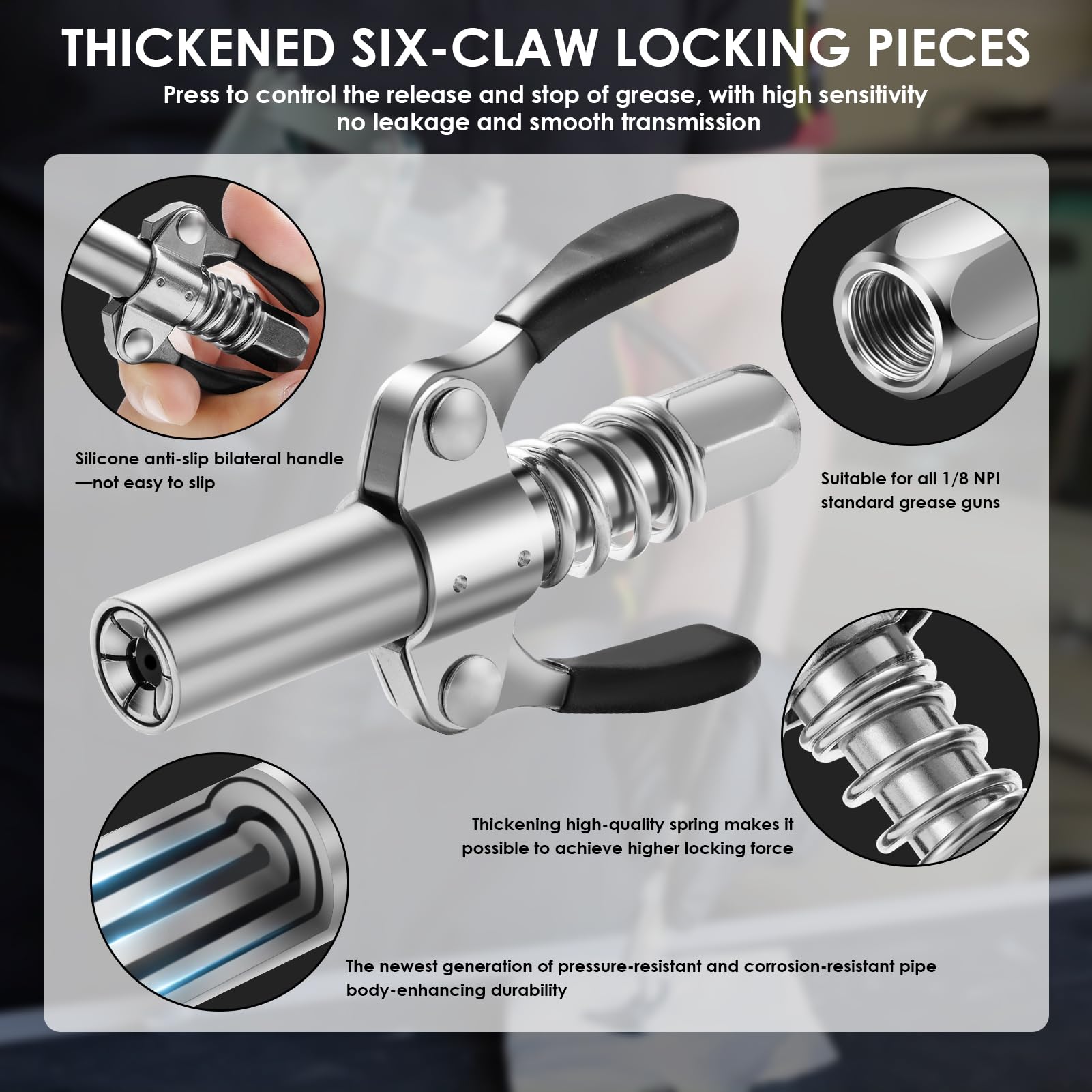 Ativere Electric Grease Gun Drill Adapter With 14 Oz Load, Locking Grease Gun Coupler, 12 Inch High Pressure Hose, Extension Rig