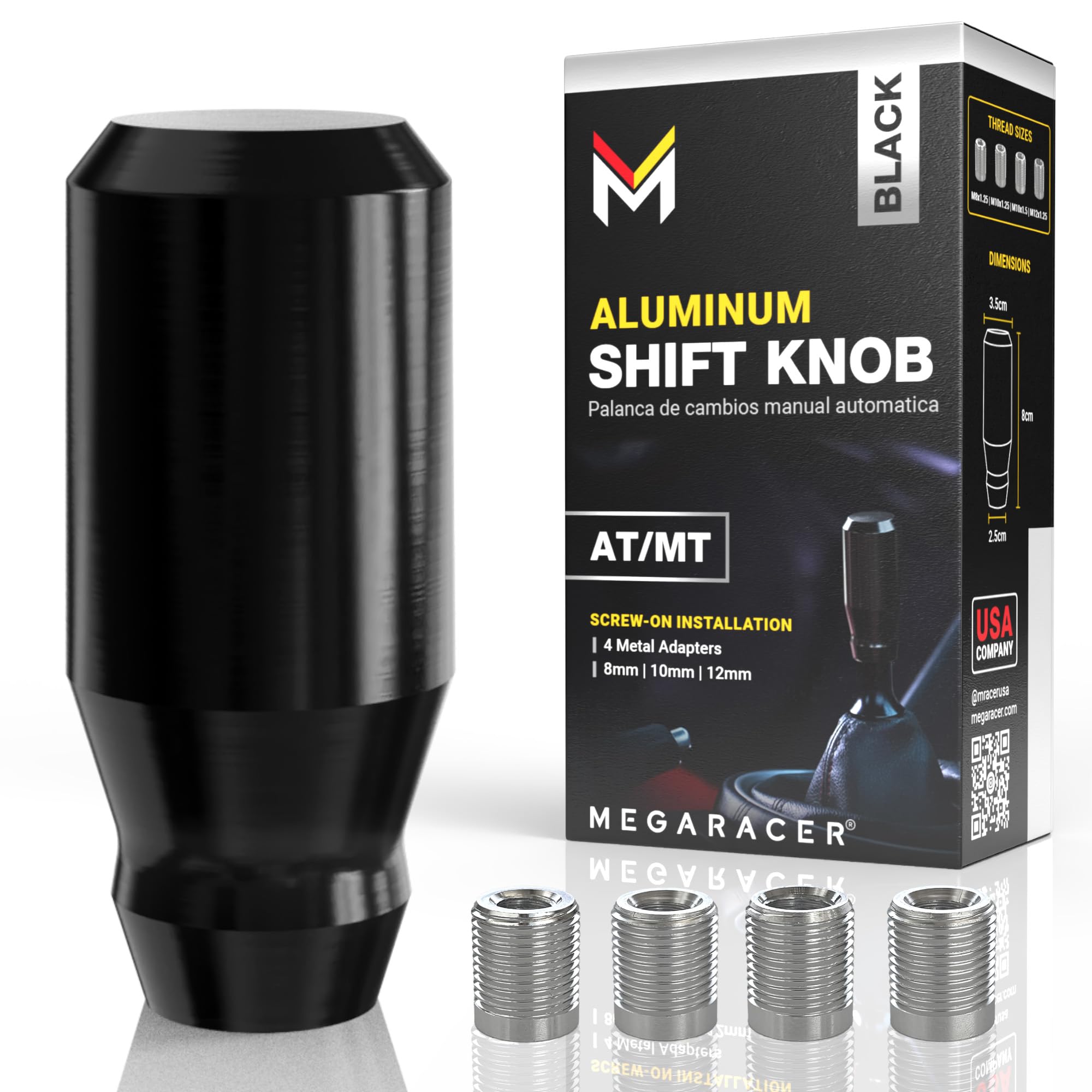 Black Manual Gear Shift Knob | Automatic Buttonless Shifter Knobs | Gear Stick Shifter 6 Speed 5 Speed Car Shifter Nob Gear Knob