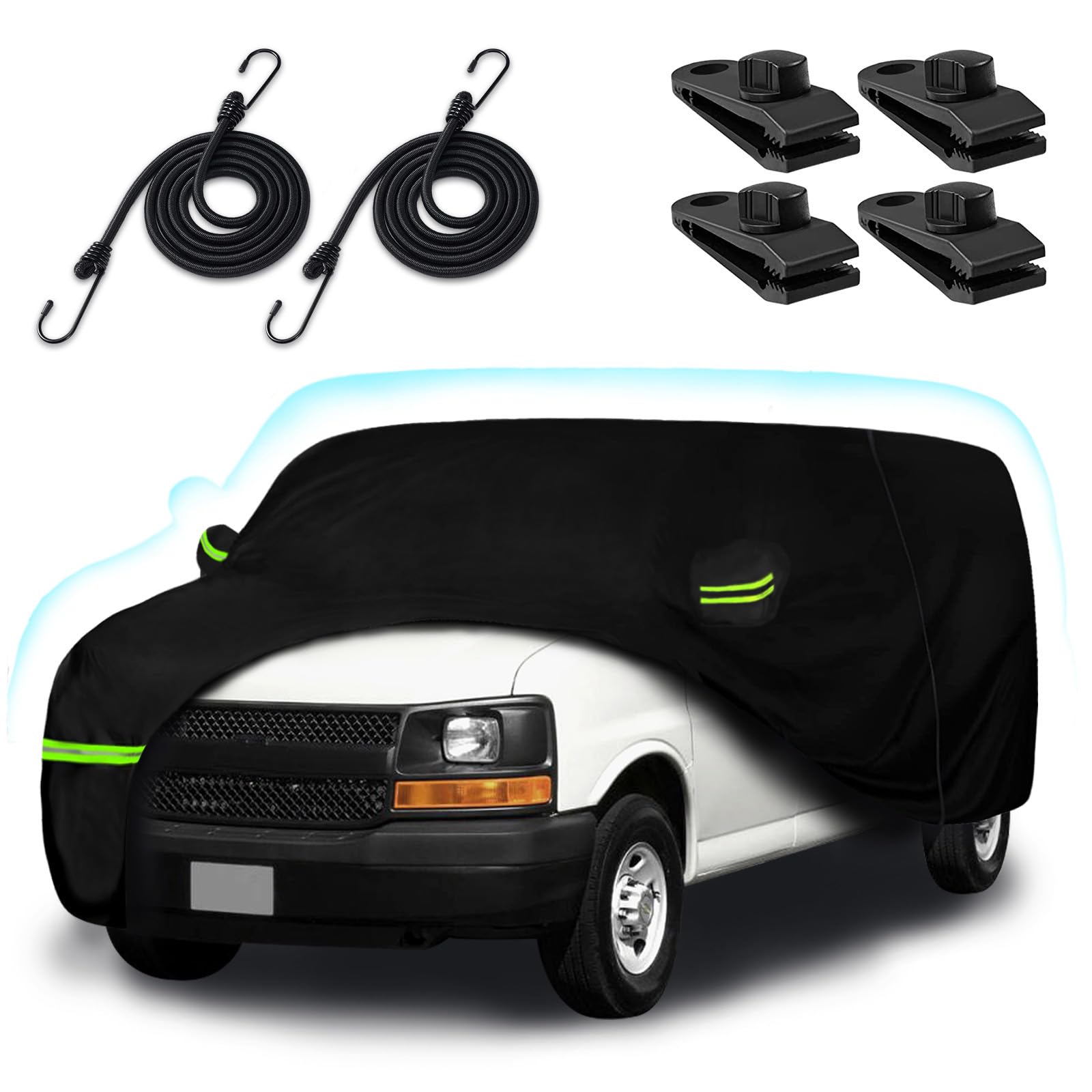 Car Cover For 2003-2025 Chevrolet Express Van/Gmc Savana Cargo Van 1500/2500/3500 Regular Swb, Waterproof 210T Sun Rain Uv Dust