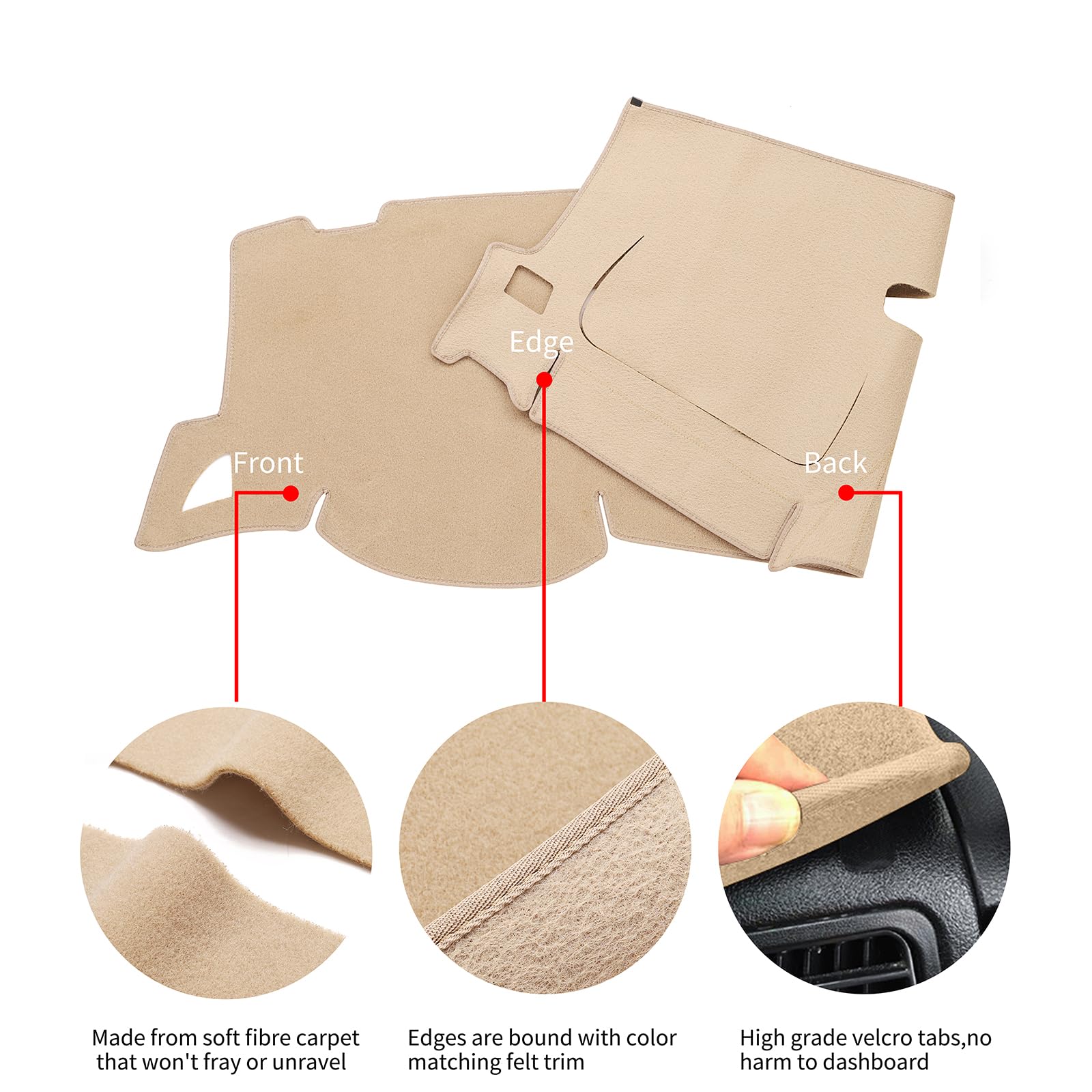 Hanlanka Dashboard Cover For Gmc Sierra And Chevrolet Silverado- Fits 2007-2013 Models With Two Glove Boxes. Custom Fit Dash Mat