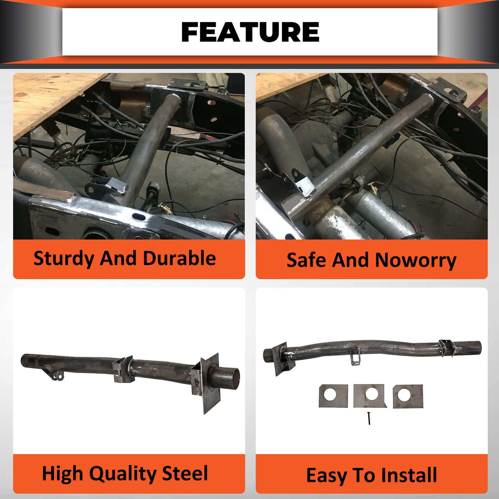 Ecotric Rear Fuel Tank Support Crossmember Compatible With 1999-2006 Chevy Silverado/Gmc Sierra 1500 2500