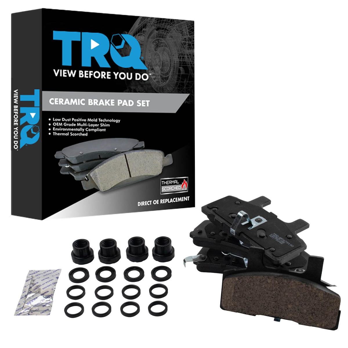 TRQ Front Posi Ceramic Brake Pad Kit Set for Chevy GMC Cadillac Pickup Truck